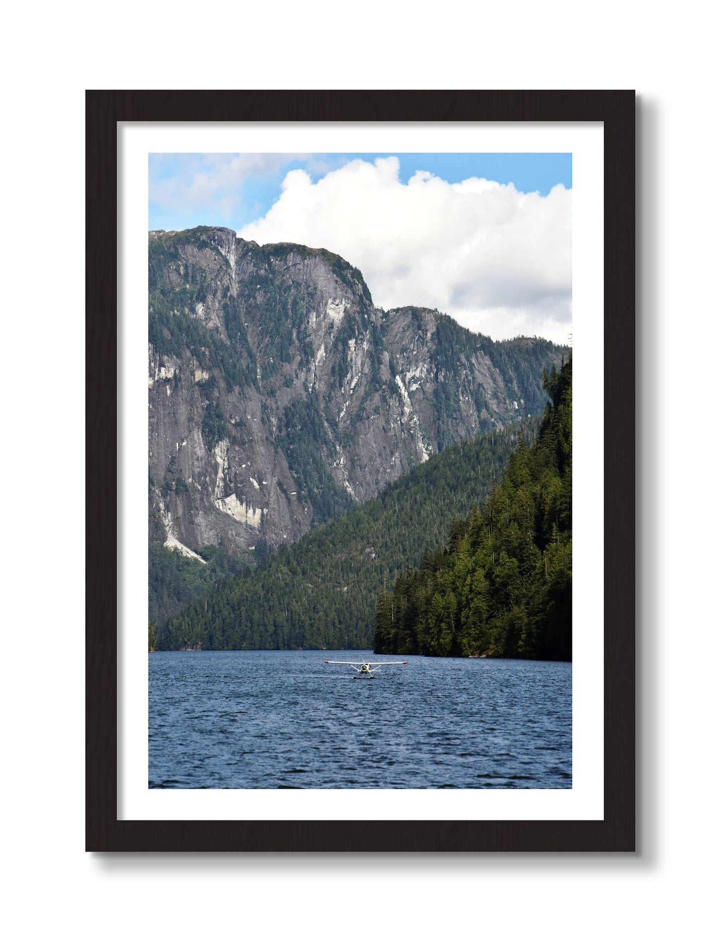 Framed photograph of Fjord Flight by Dylan Ozanich, Black frame, Borders