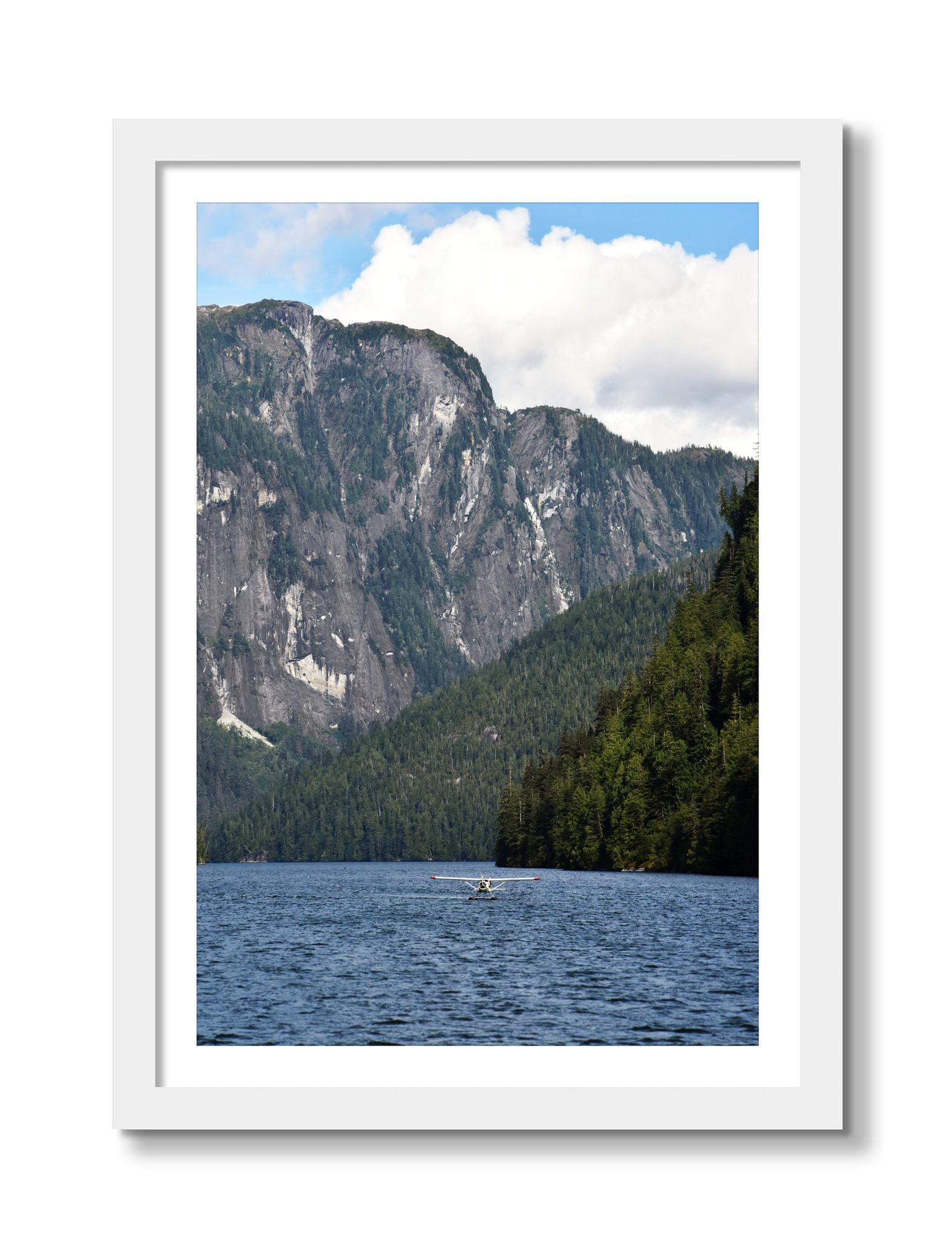 Framed photograph of Fjord Flight by Dylan Ozanich, White frame, Borders