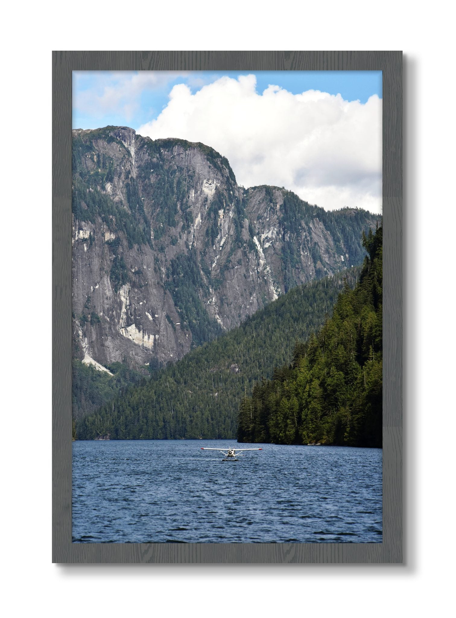 Framed photograph of Fjord Flight by Dylan Ozanich, Grey frame, Full Bleed