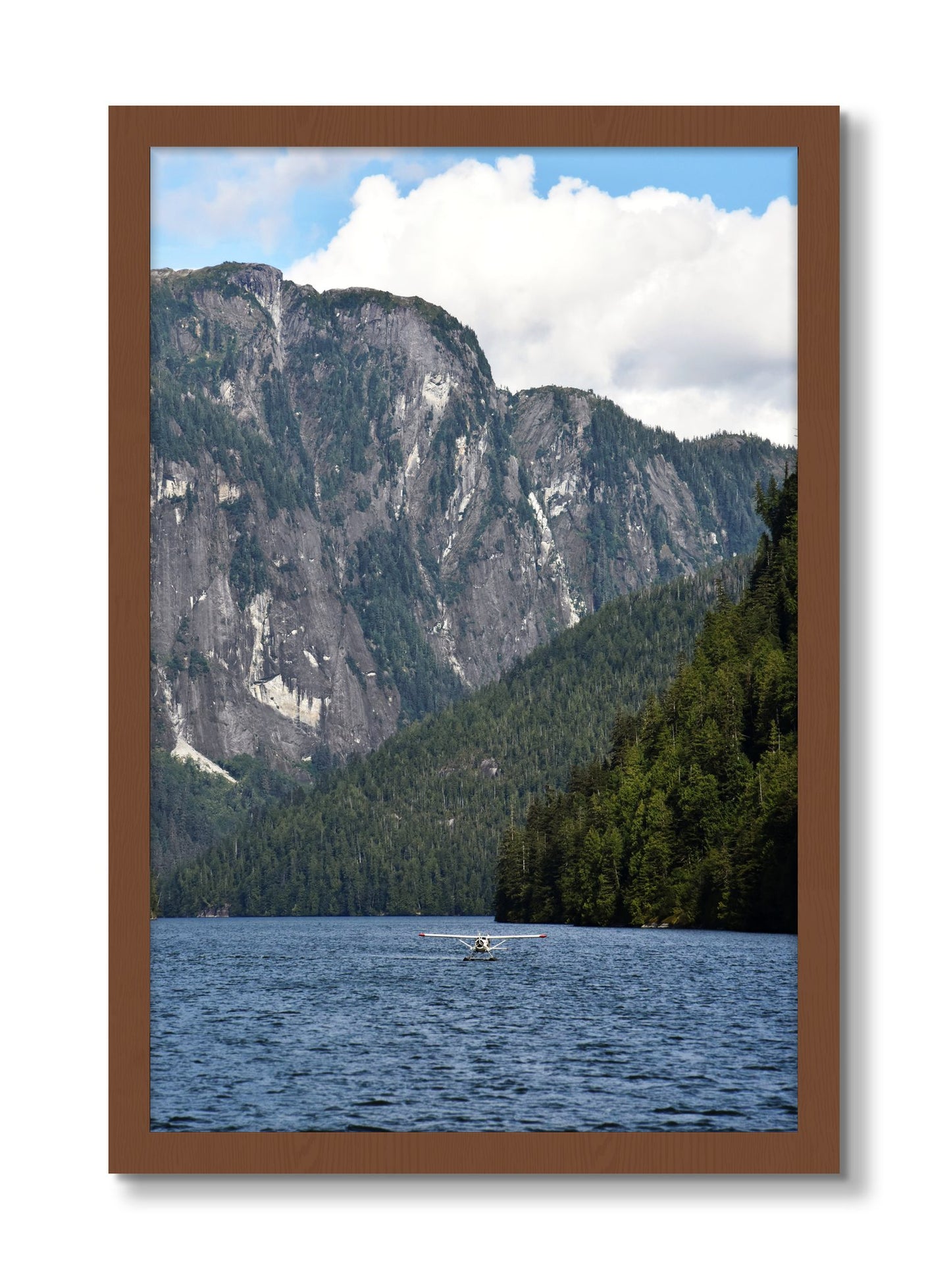 Framed photograph of Fjord Flight by Dylan Ozanich, Walnut frame, Full Bleed
