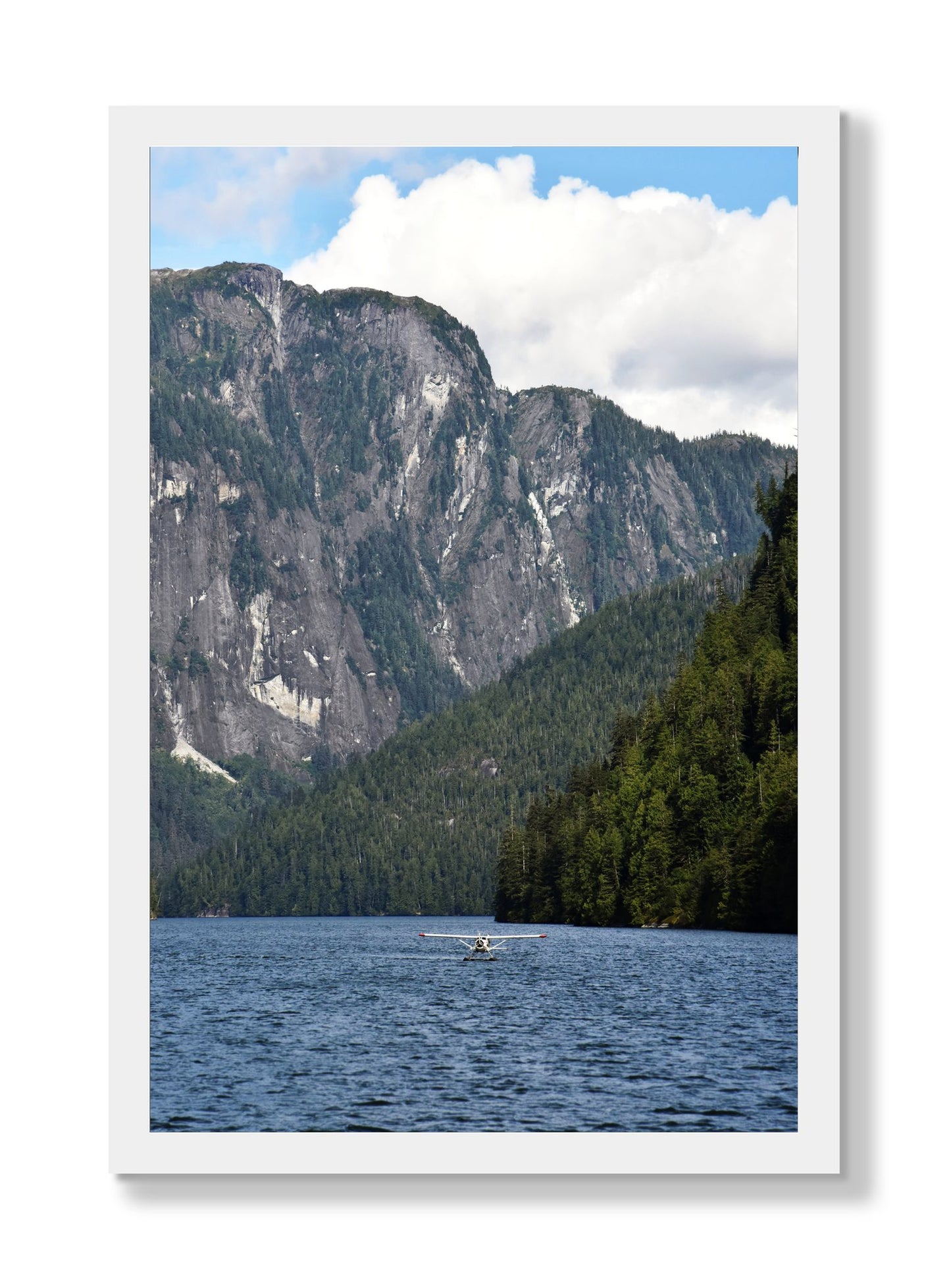 Framed photograph of Fjord Flight by Dylan Ozanich, White frame, Full Bleed