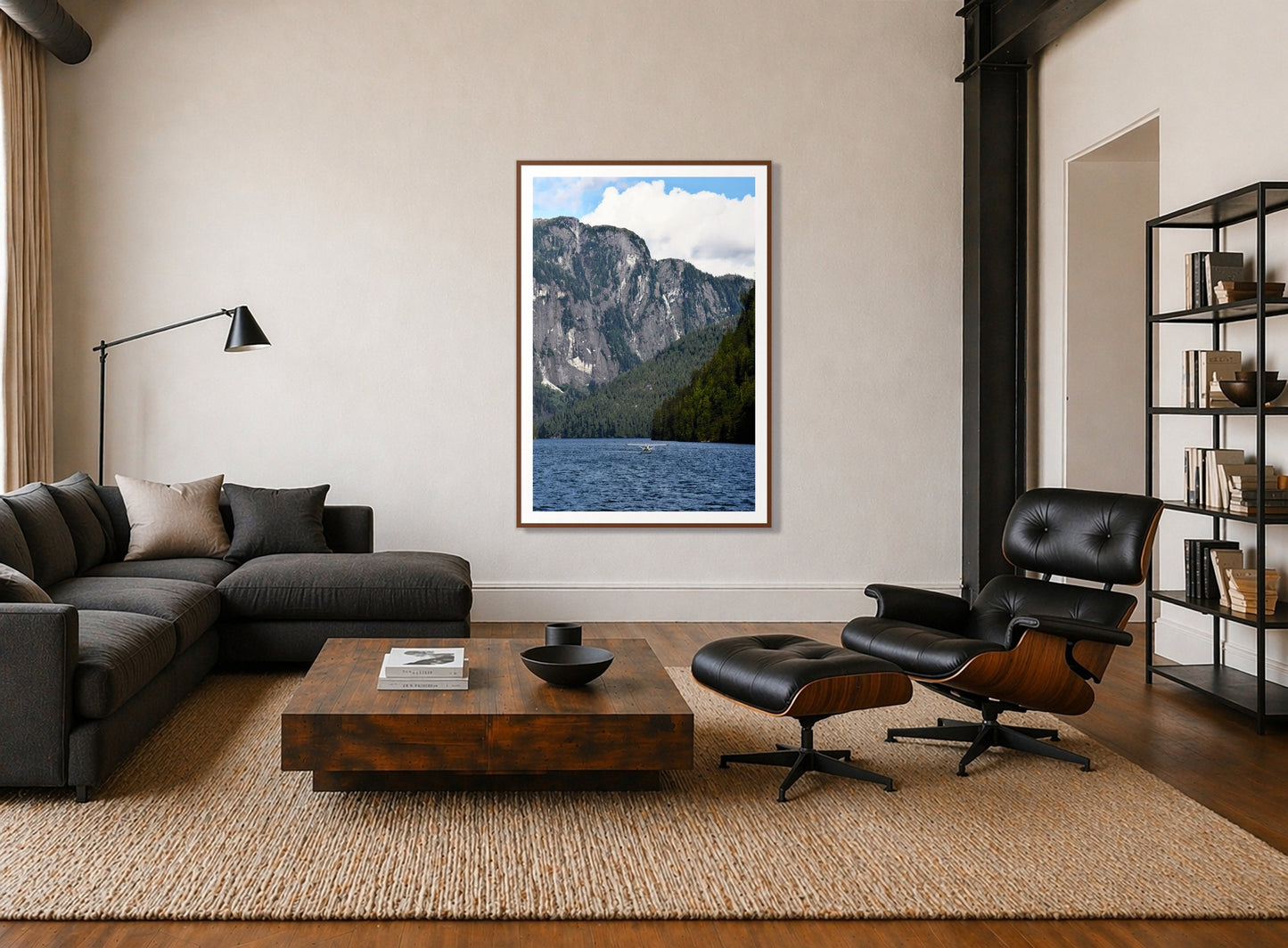 Framed photograph of Fjord Flight by Dylan Ozanich displayed on a wall