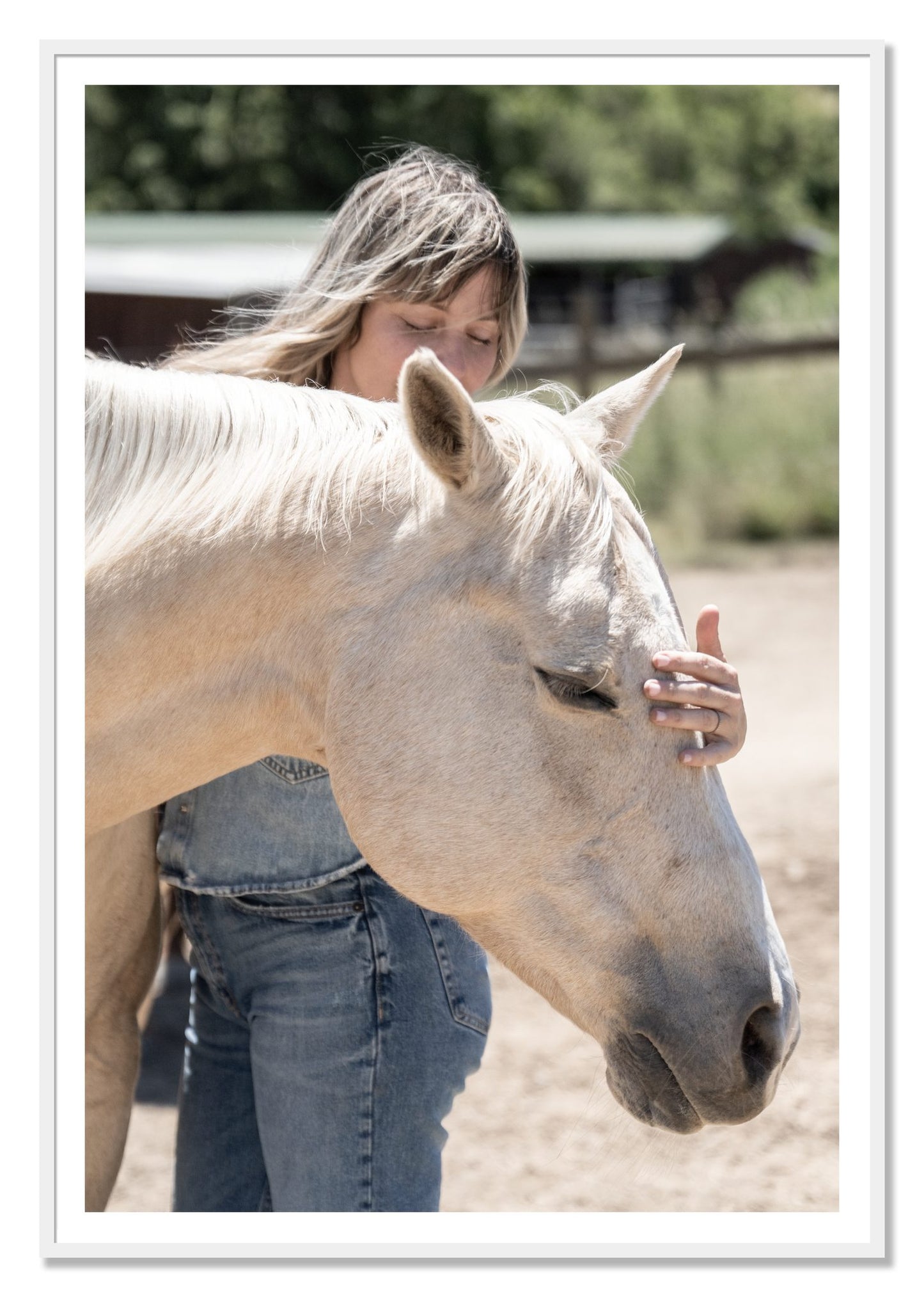 Gentle Touch by Dylan Ozanich, 48×72 print with a White Border in a White frame