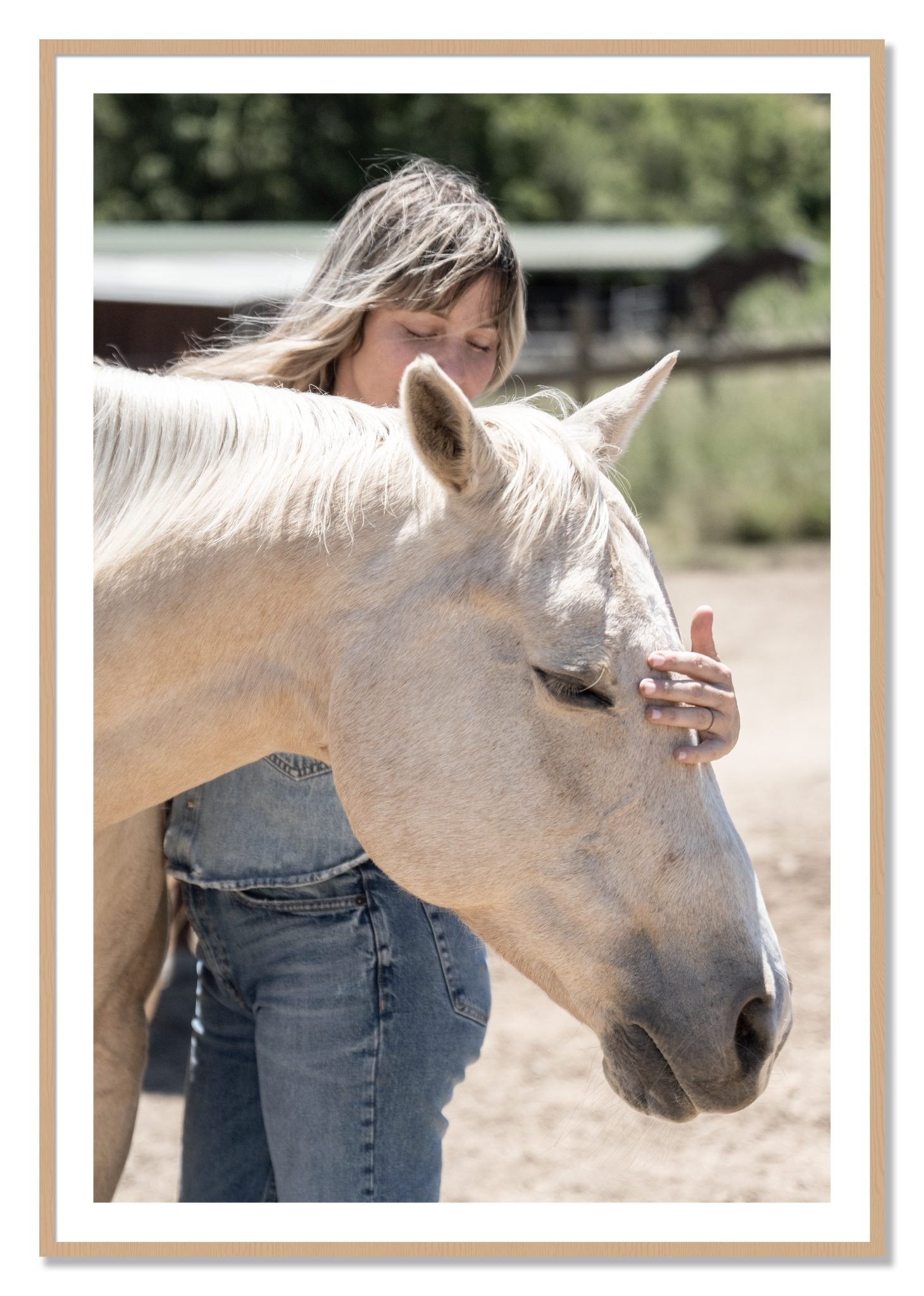 Framed photograph of Gentle Touch by Dylan Ozanich, Oak frame, Borders