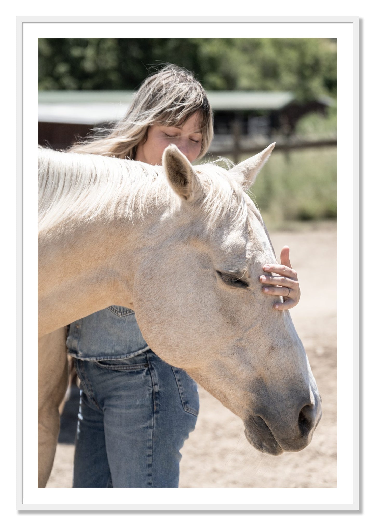 Framed photograph of Gentle Touch by Dylan Ozanich, White frame, Borders