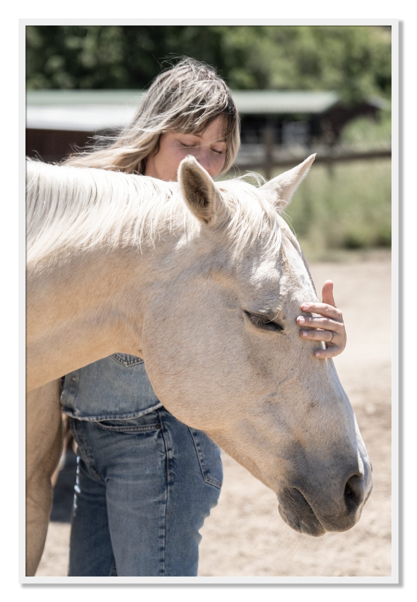 Framed photograph of Gentle Touch by Dylan Ozanich, White frame, Full Bleed