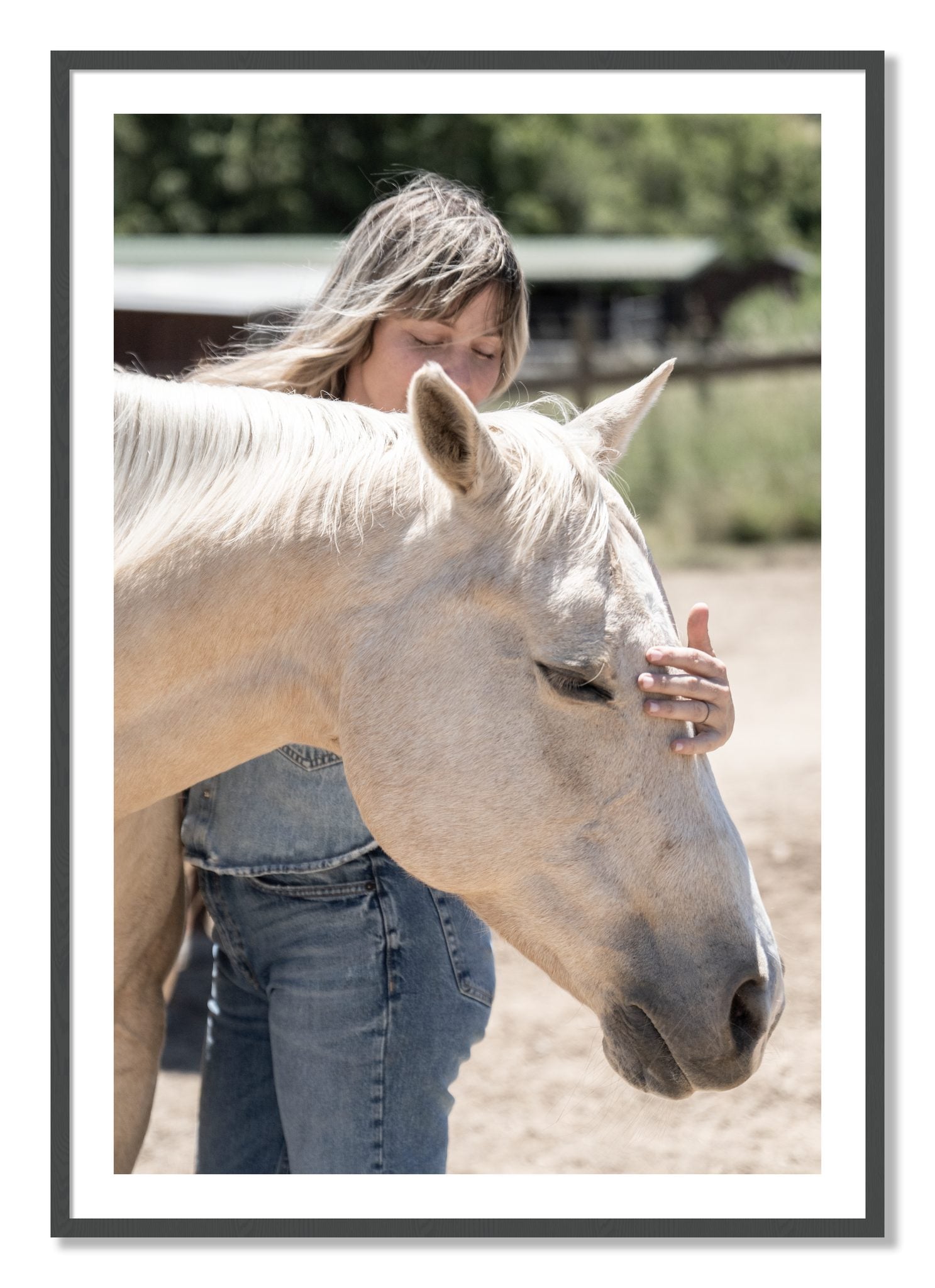 Framed photograph of Gentle Touch by Dylan Ozanich, Grey frame, Borders