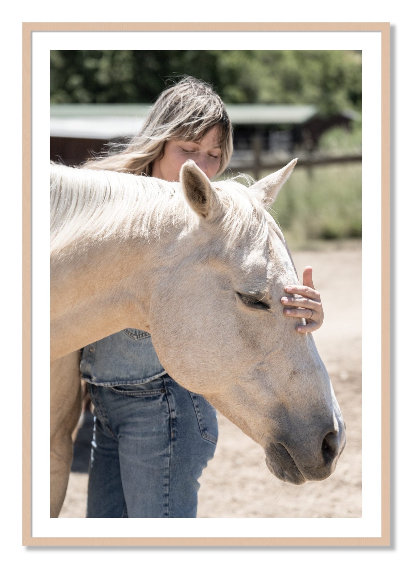 Framed photograph of Gentle Touch by Dylan Ozanich, Maple frame, Borders