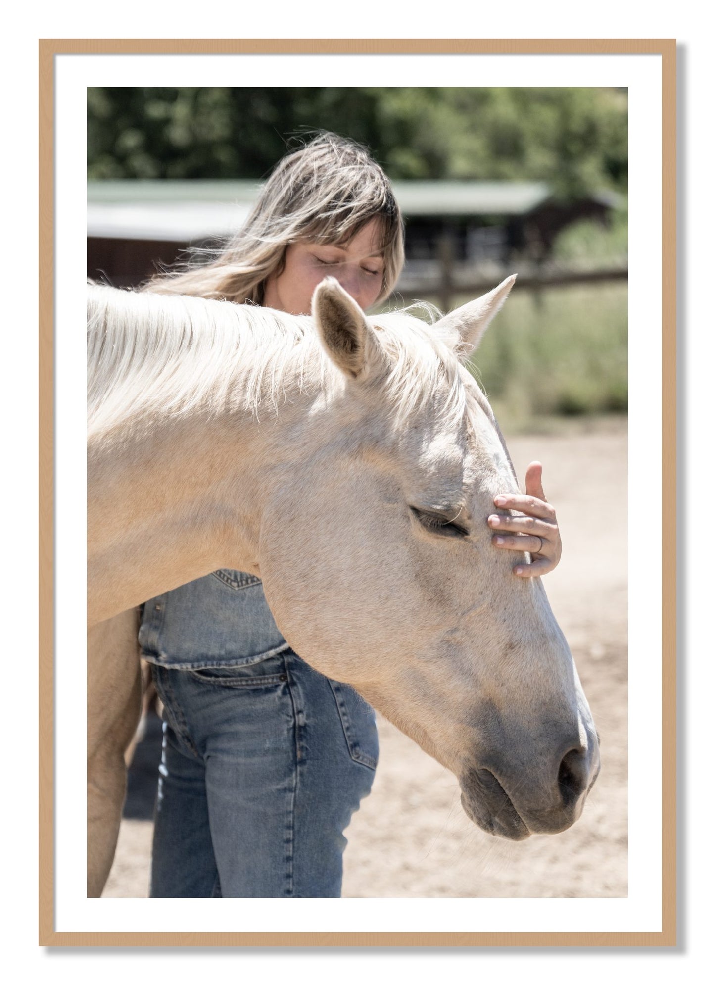 Framed photograph of Gentle Touch by Dylan Ozanich, Oak frame, Borders
