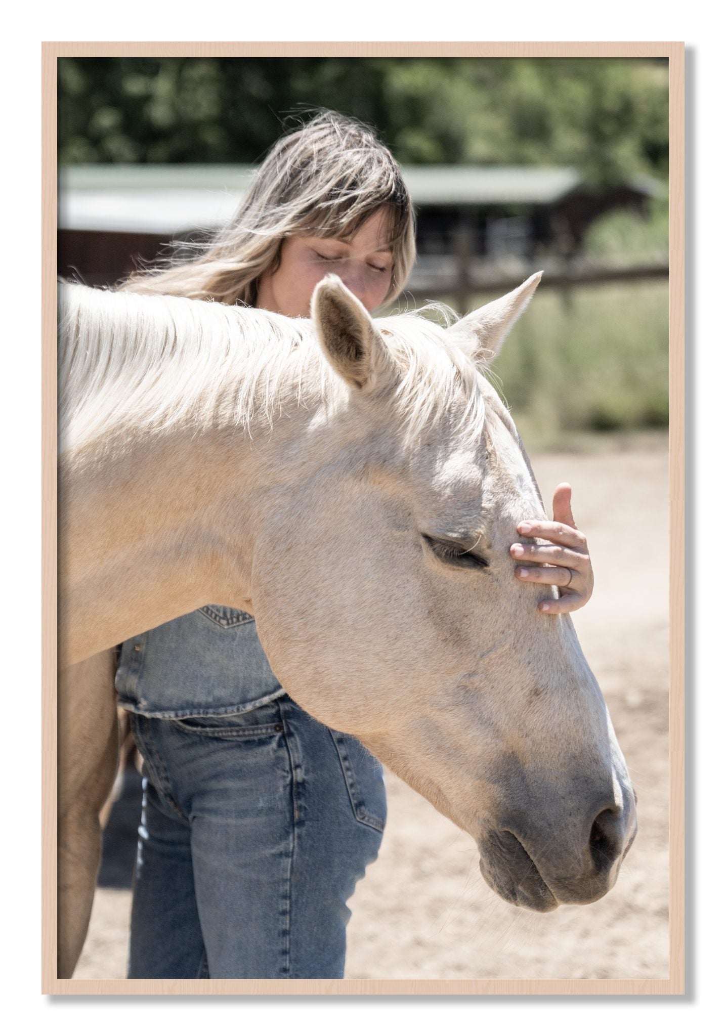 Framed photograph of Gentle Touch by Dylan Ozanich, Maple frame, Full Bleed