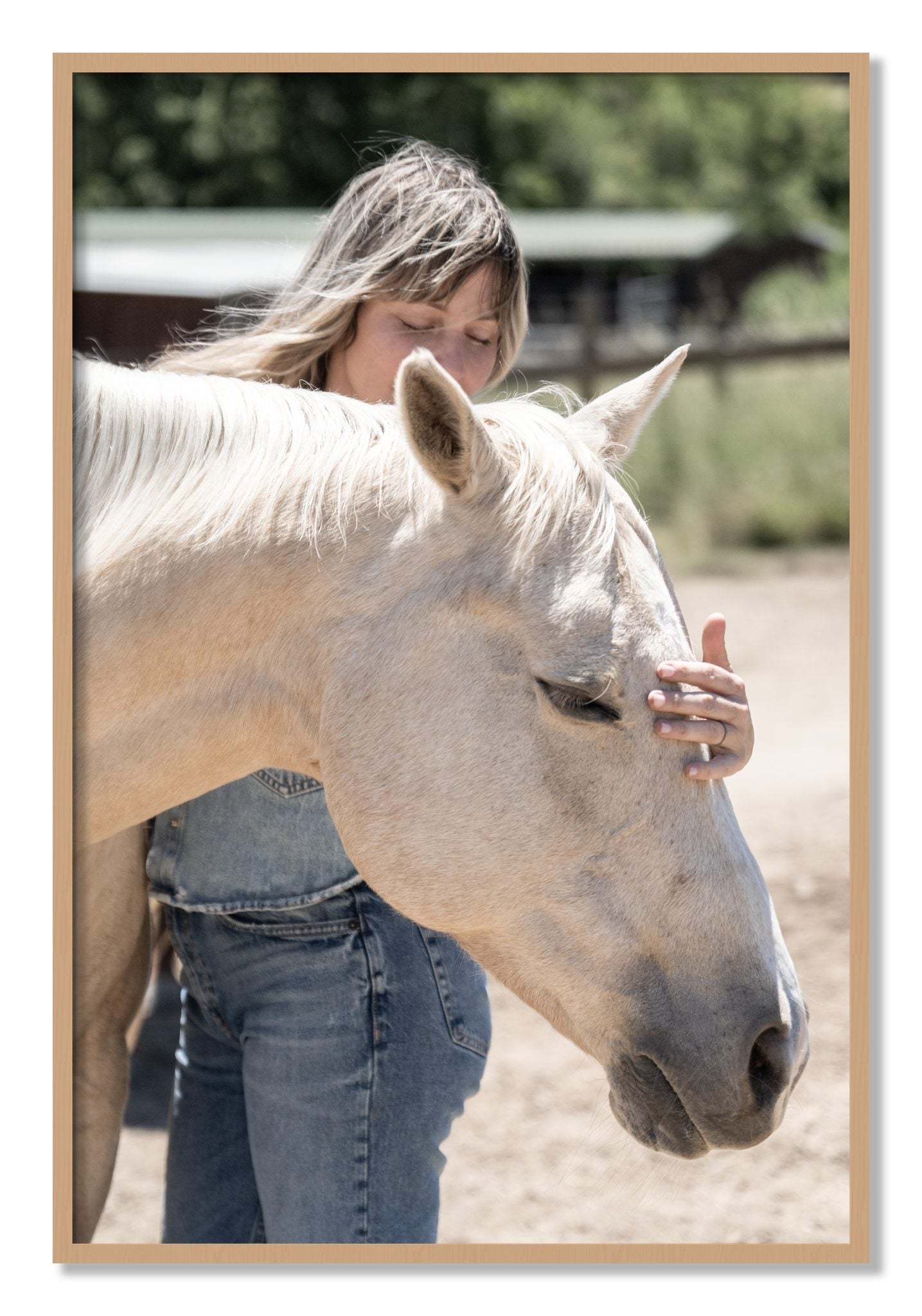 Framed photograph of Gentle Touch by Dylan Ozanich, Oak frame, Full Bleed