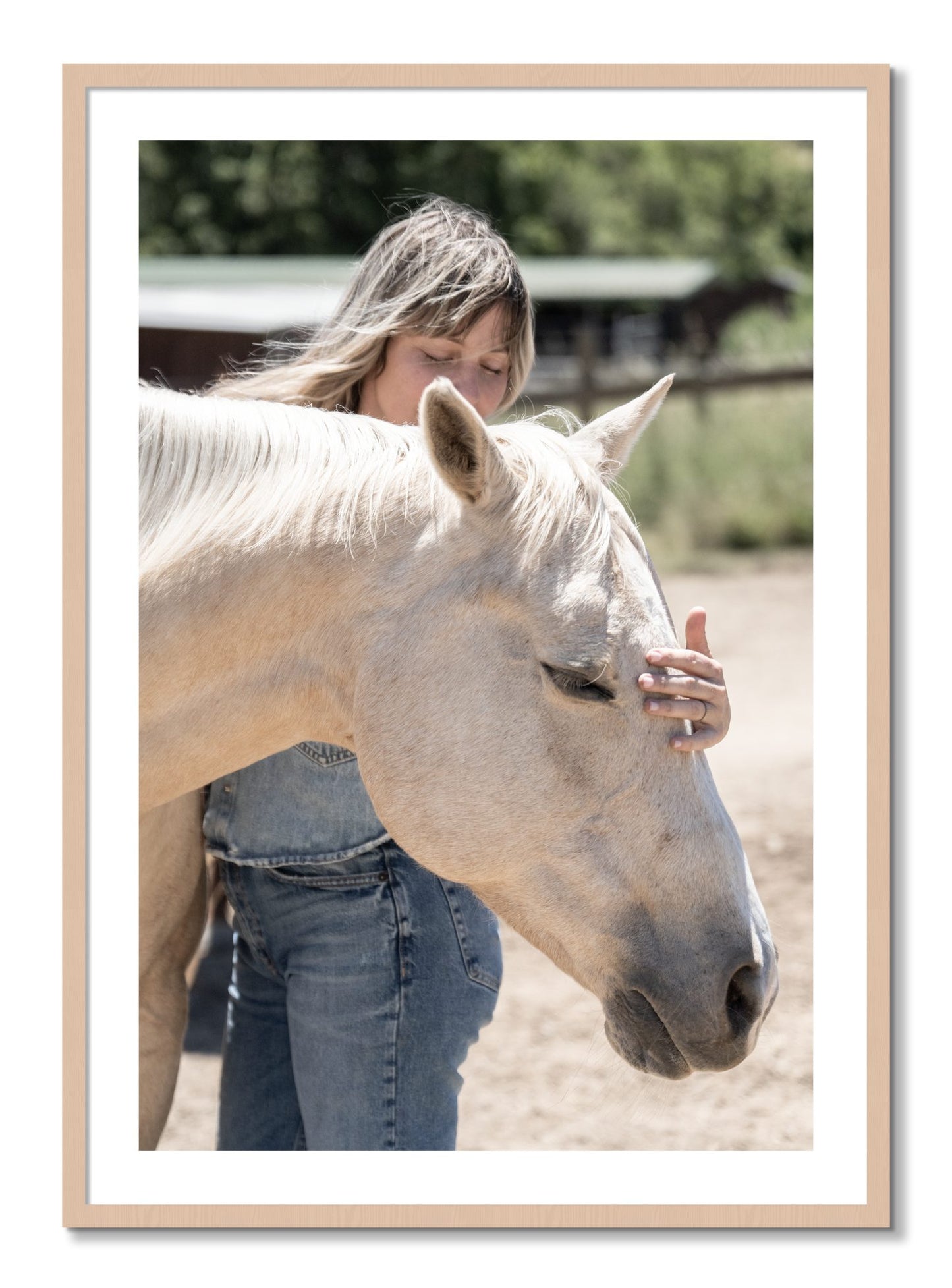 Framed photograph of Gentle Touch by Dylan Ozanich, Maple frame, Borders