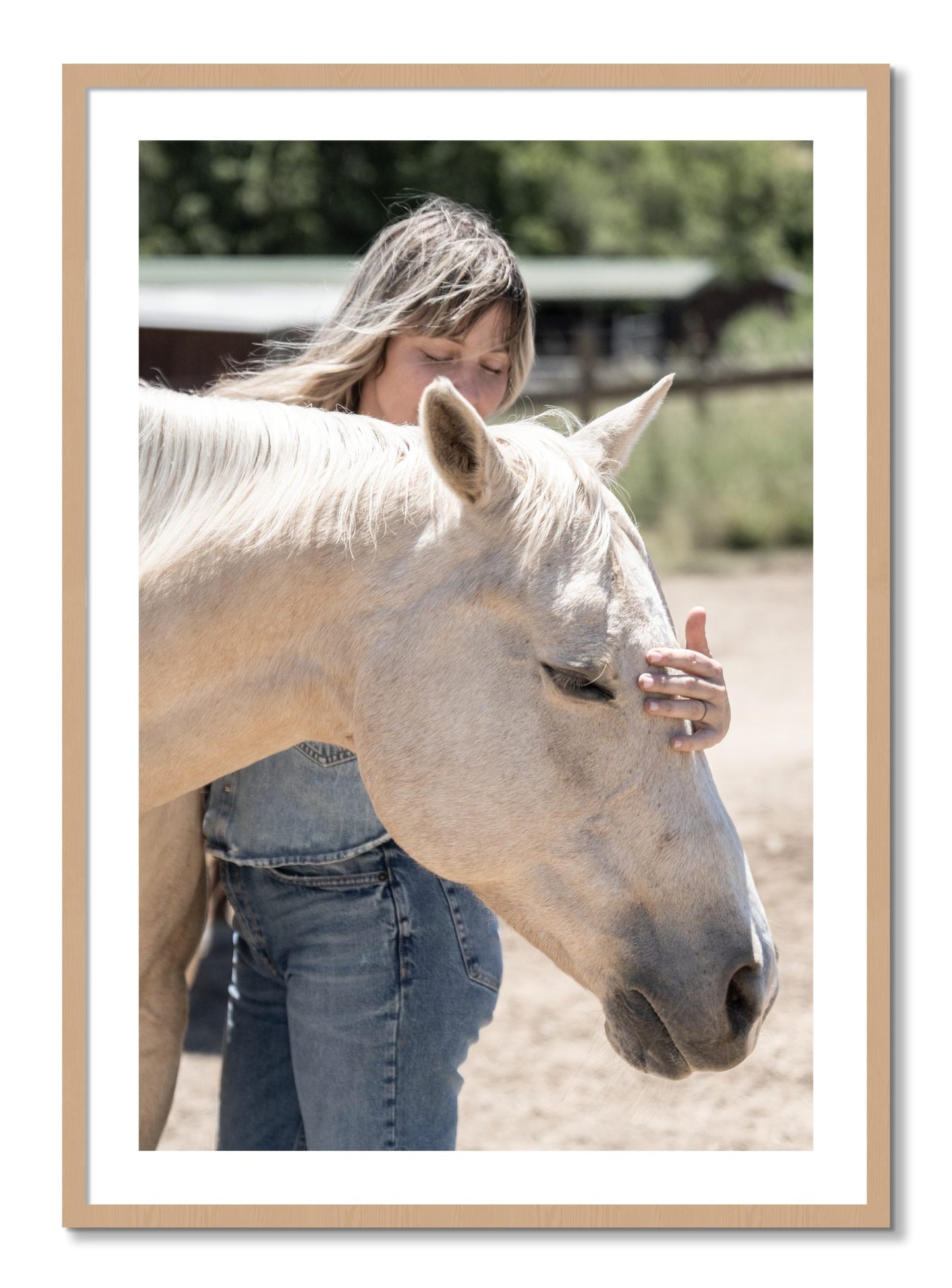 Framed photograph of Gentle Touch by Dylan Ozanich, Oak frame, Borders