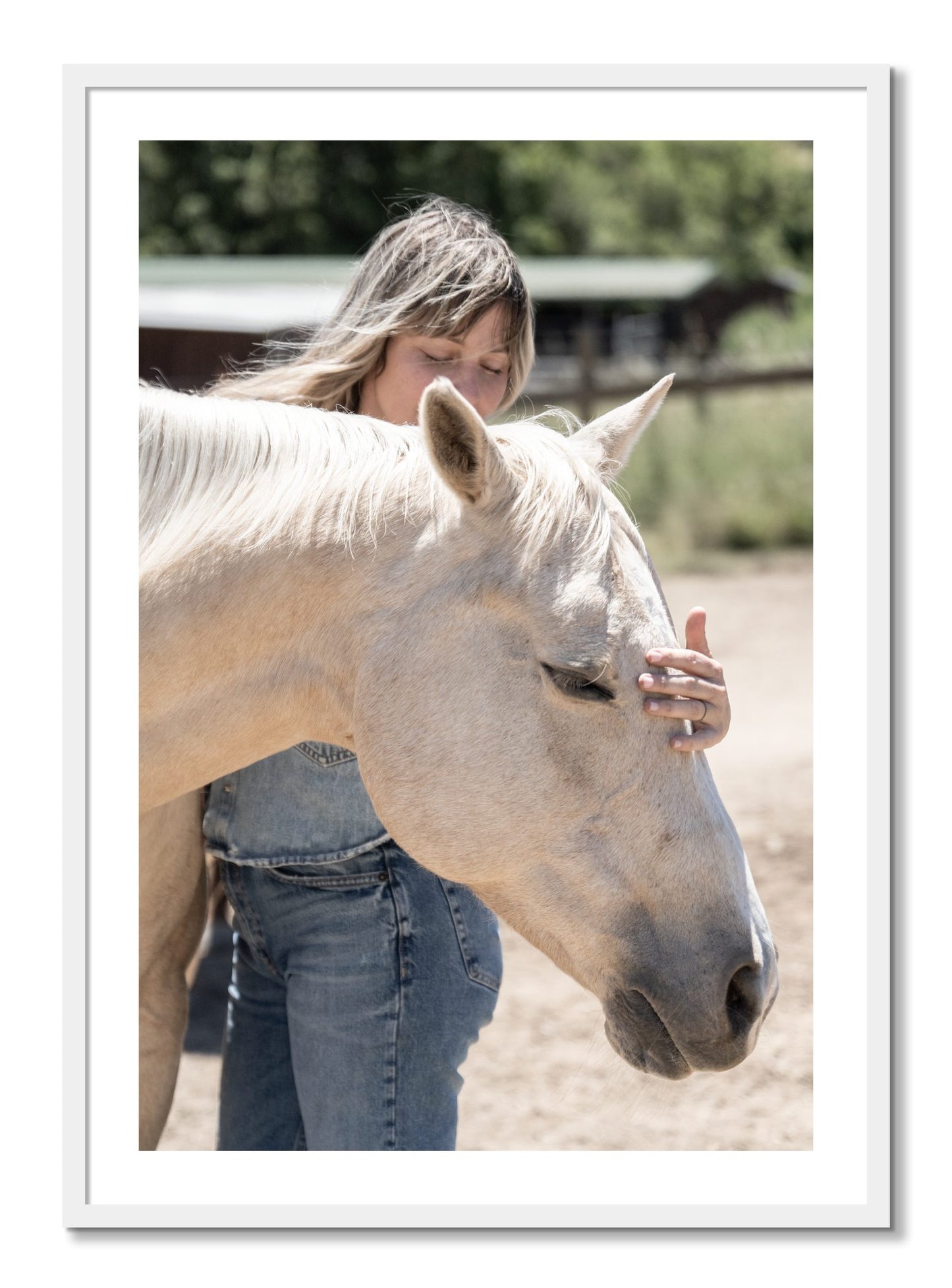 Framed photograph of Gentle Touch by Dylan Ozanich, White frame, Borders
