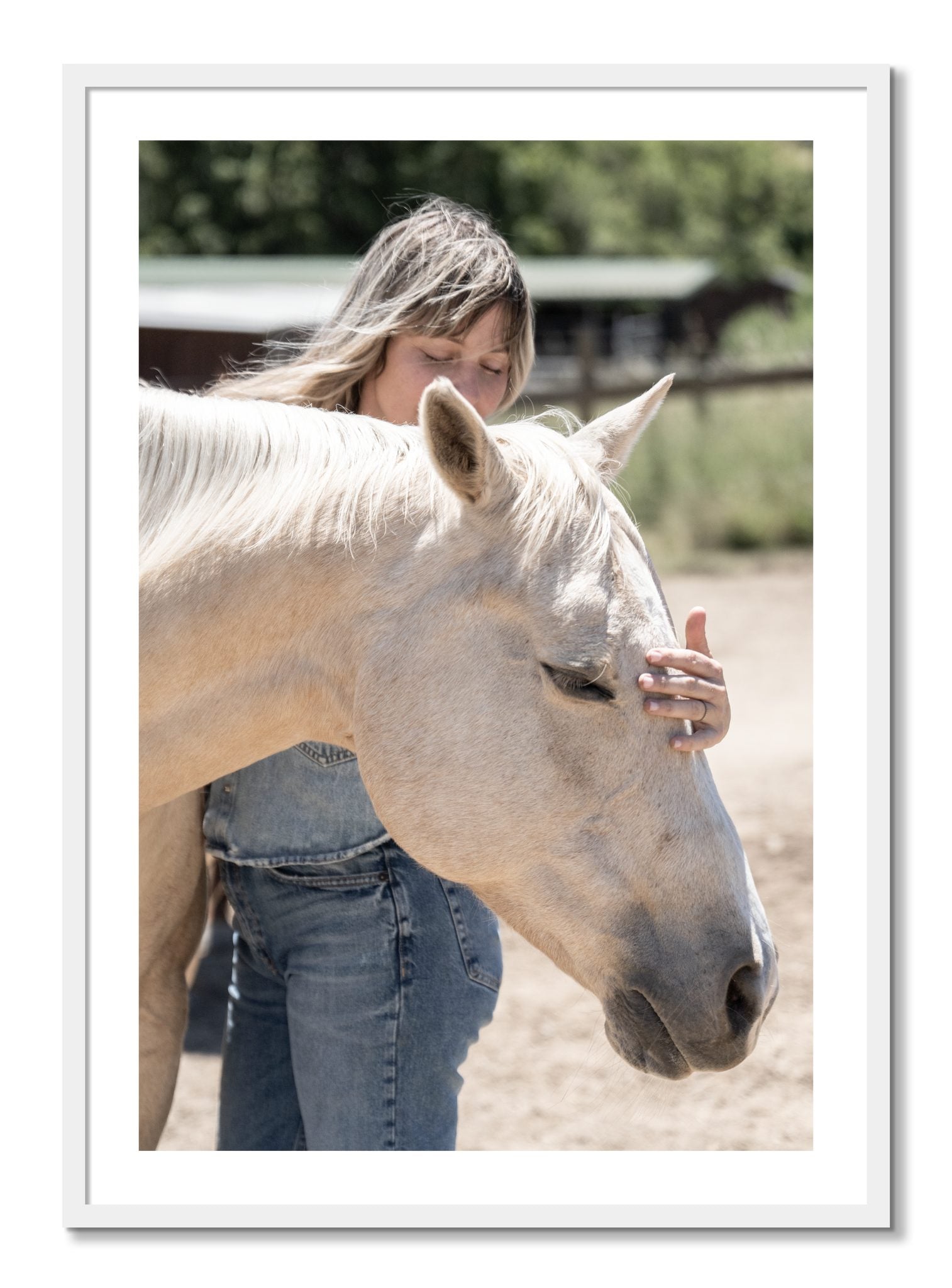 Framed photograph of Gentle Touch by Dylan Ozanich, White frame, Borders