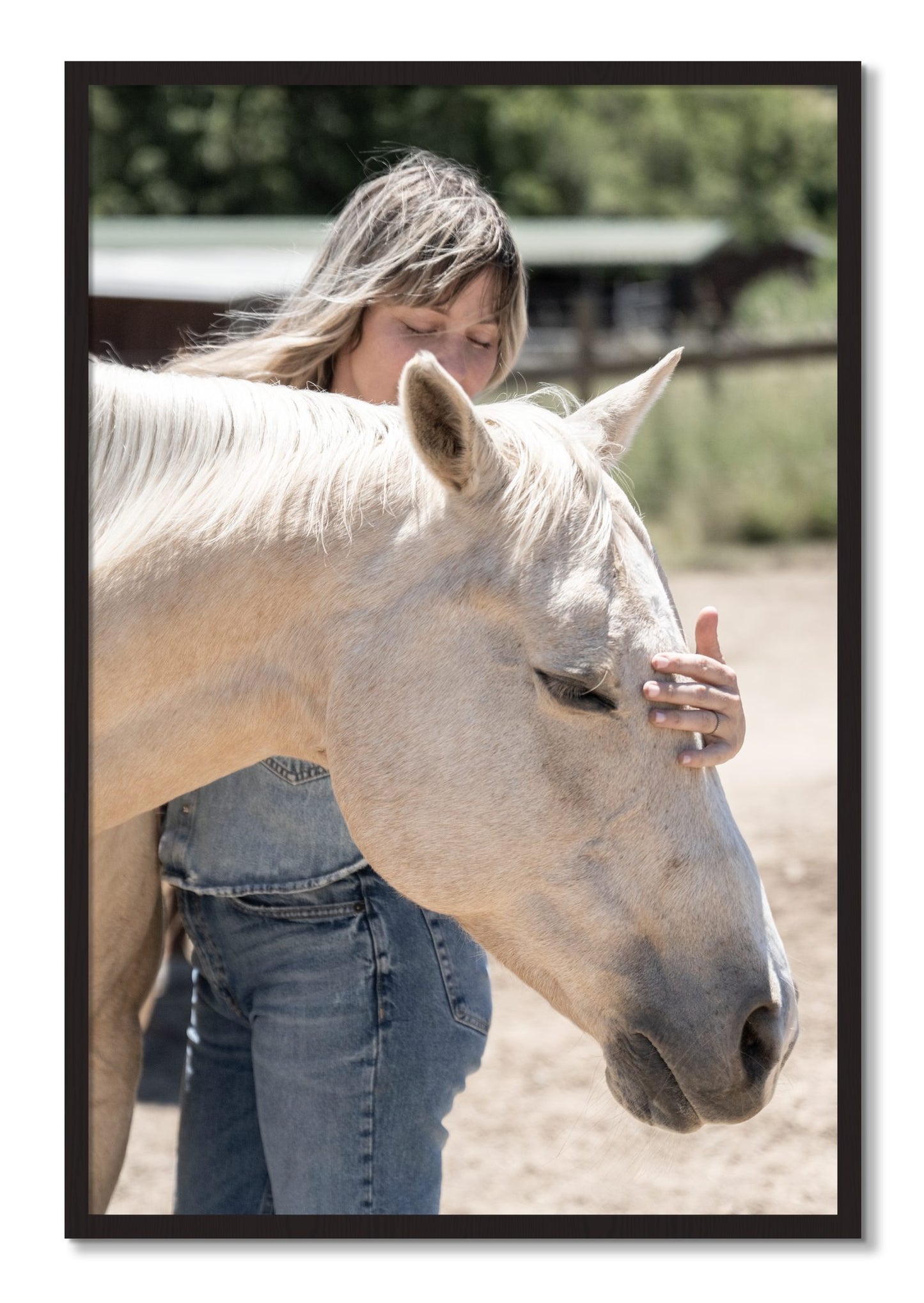 Framed photograph of Gentle Touch by Dylan Ozanich, Black Walnut frame, Full Bleed