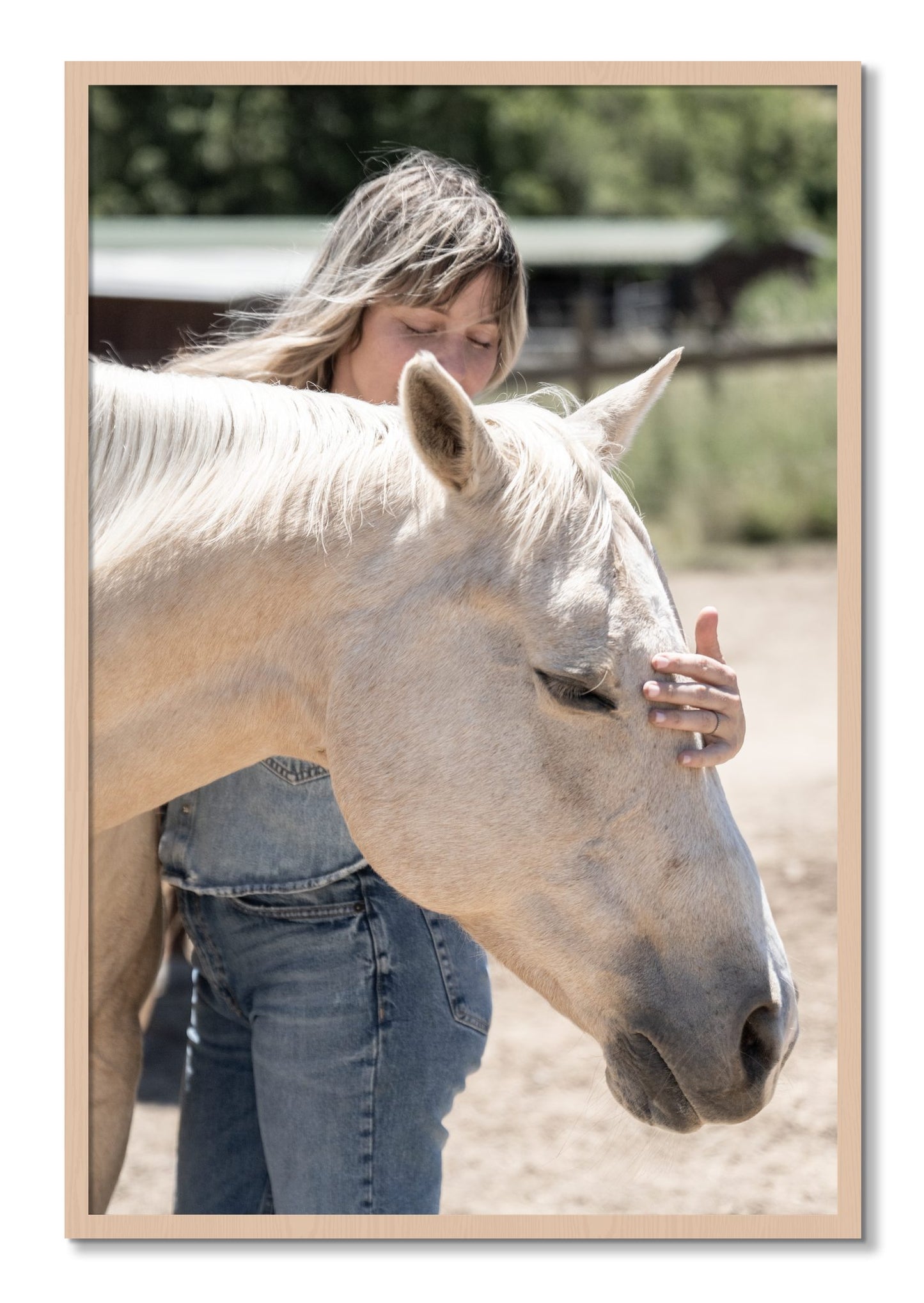 Framed photograph of Gentle Touch by Dylan Ozanich, Maple frame, Full Bleed