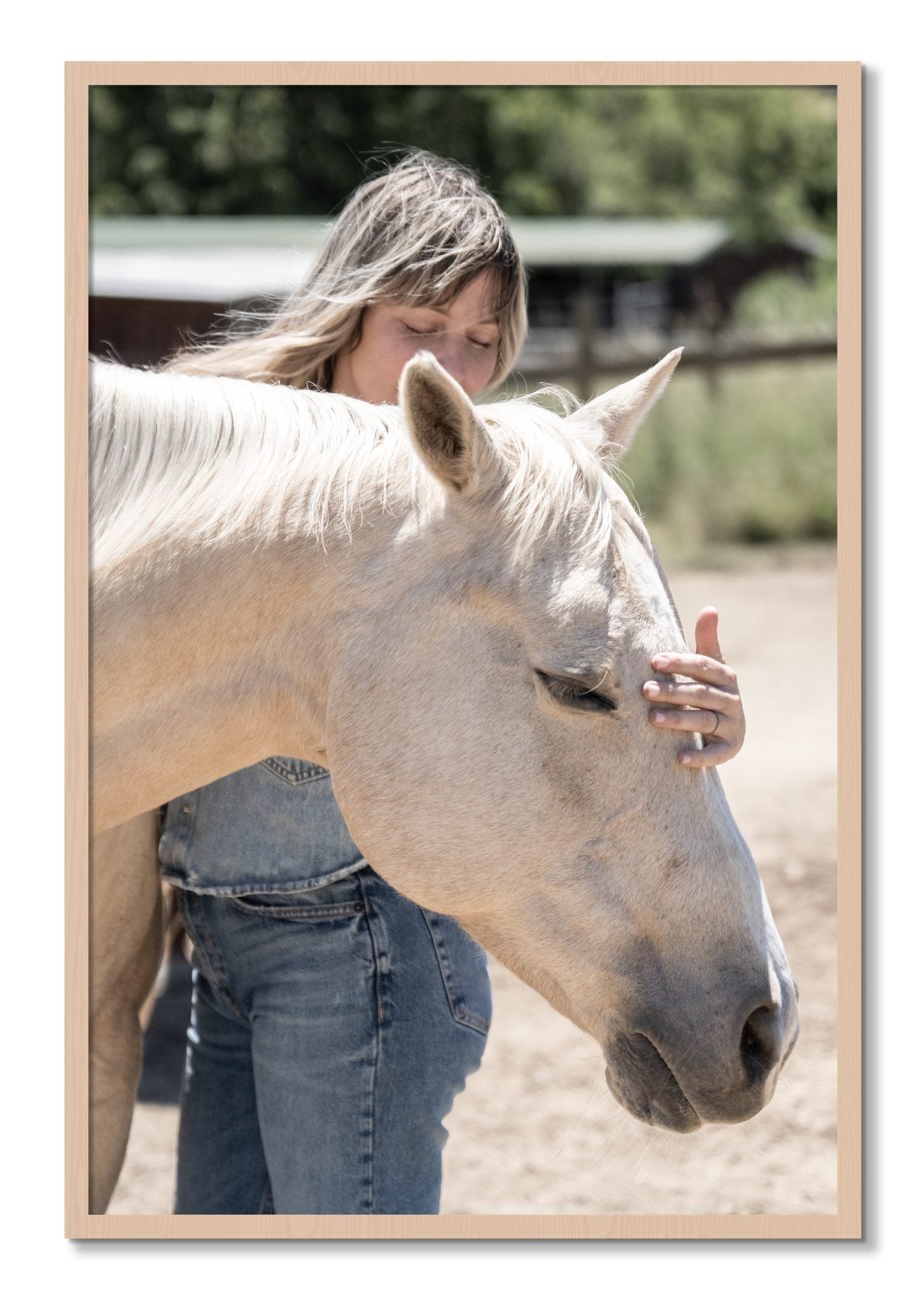 Framed photograph of Gentle Touch by Dylan Ozanich, Maple frame, Full Bleed