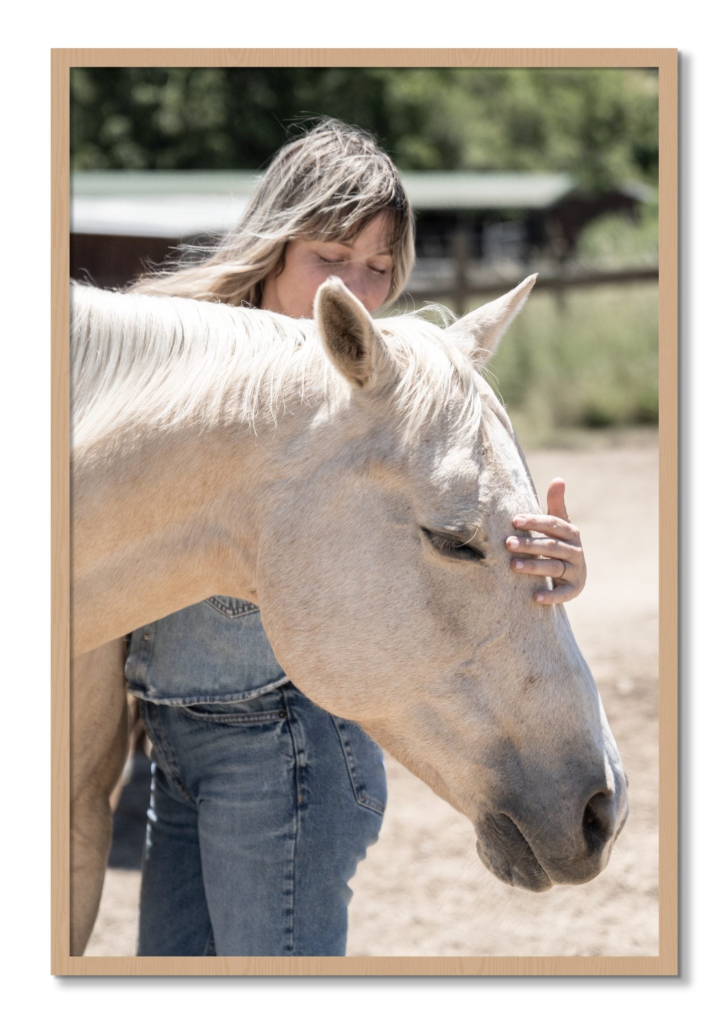 Framed photograph of Gentle Touch by Dylan Ozanich, Oak frame, Full Bleed