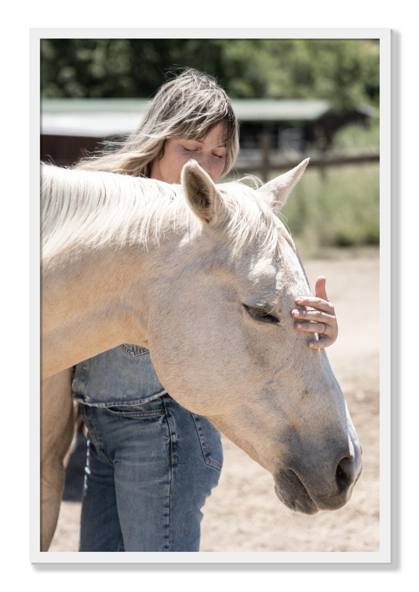 Framed photograph of Gentle Touch by Dylan Ozanich, White frame, Full Bleed