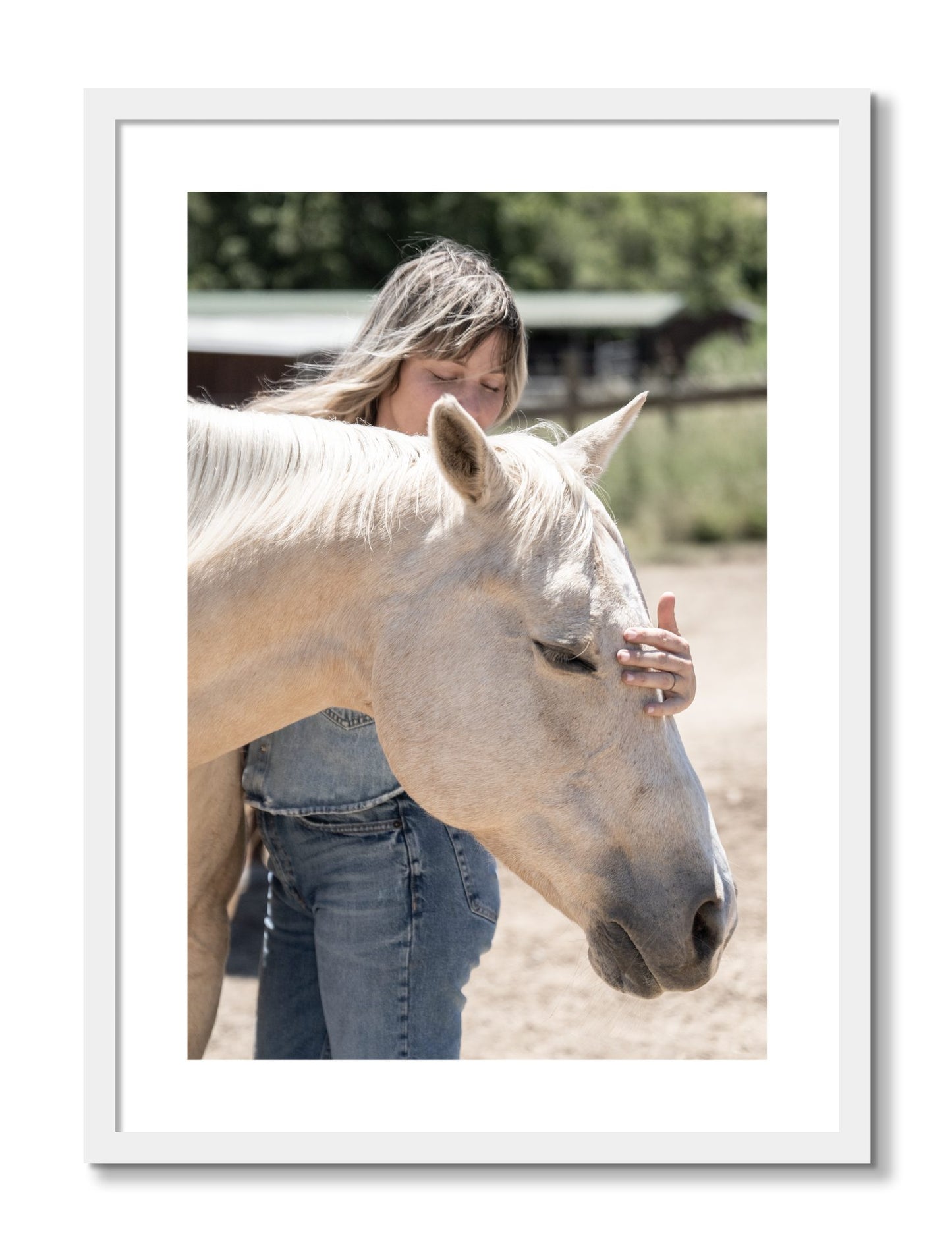 Framed photograph of Gentle Touch by Dylan Ozanich, White frame, Borders
