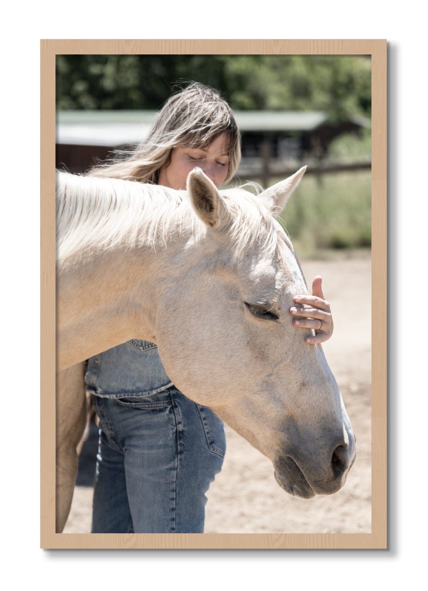 Framed photograph of Gentle Touch by Dylan Ozanich, Oak frame, Full Bleed