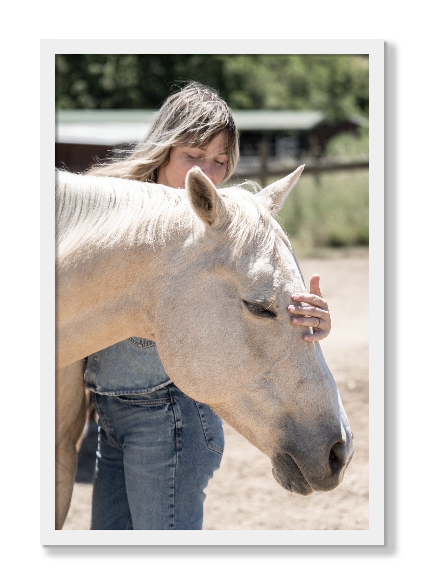 Framed photograph of Gentle Touch by Dylan Ozanich, White frame, Full Bleed