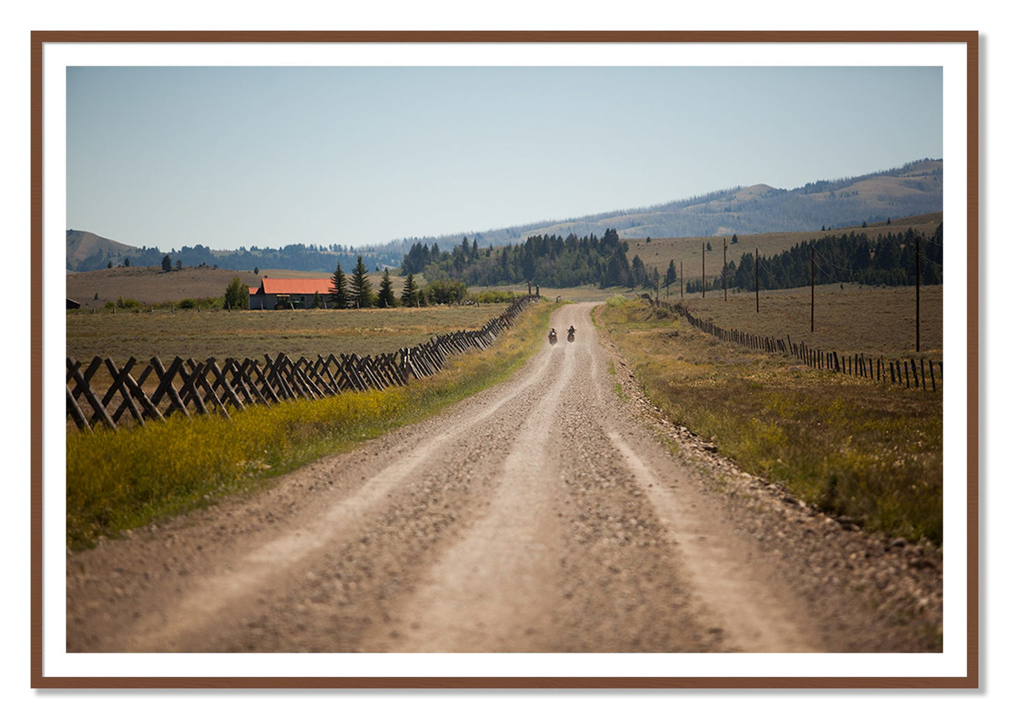 Get Lost by Dylan Ozanich, 48×72 print with a White Border in a Walnut frame