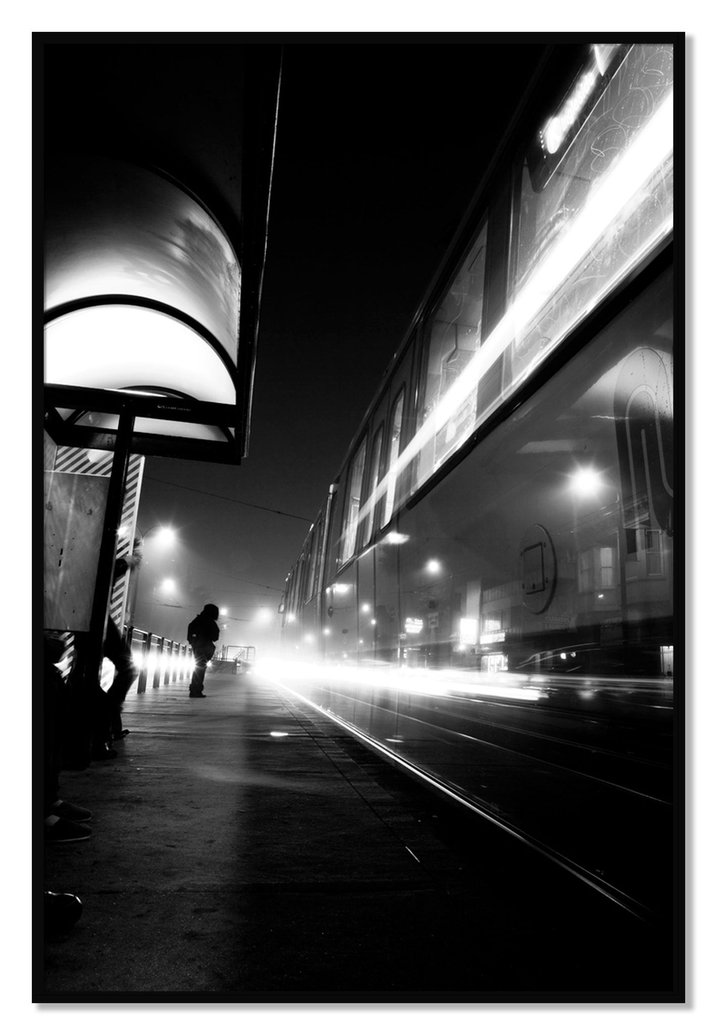 Framed photograph of Ghost Train by Dylan Ozanich, Black frame, Full Bleed