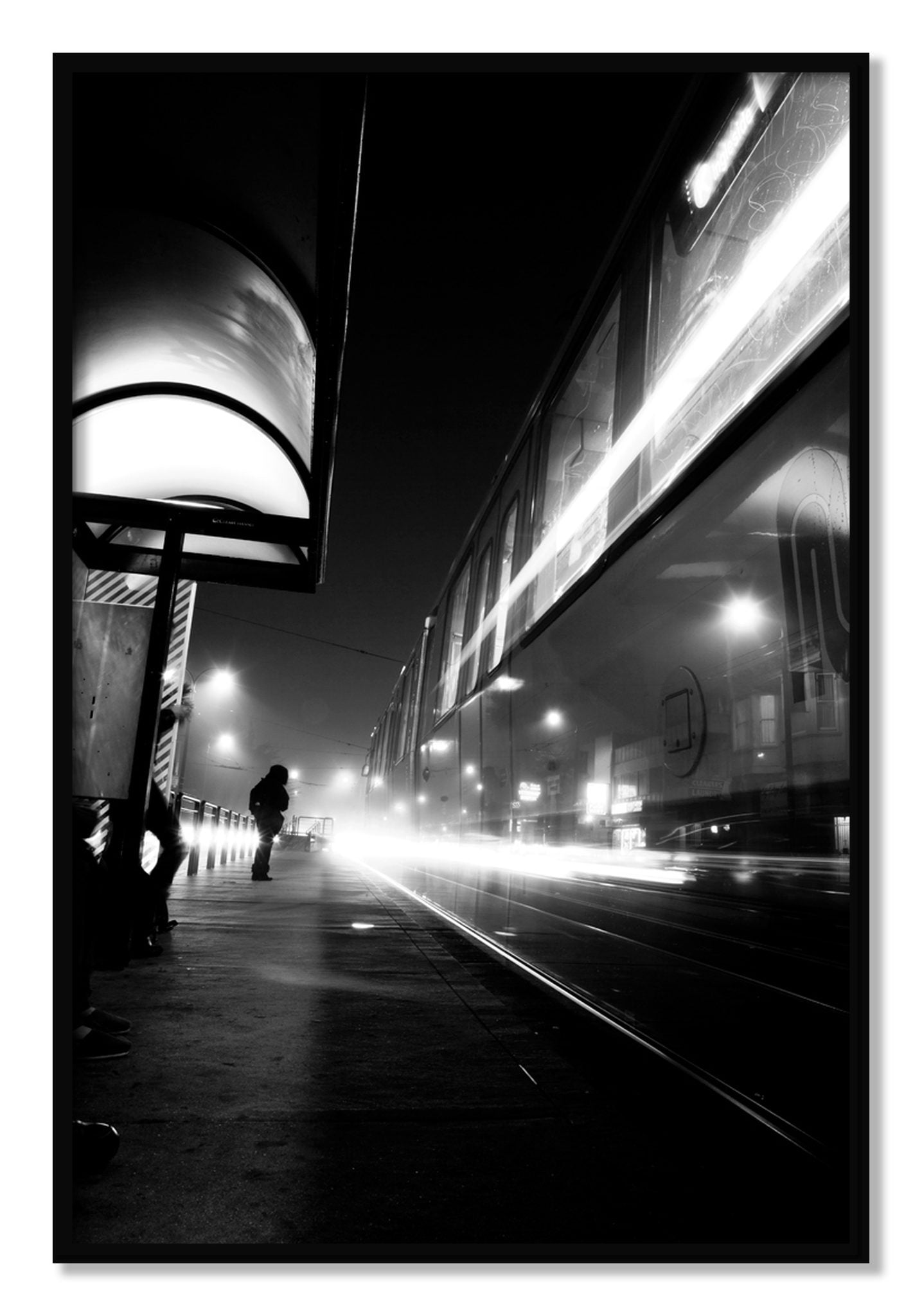 Framed photograph of Ghost Train by Dylan Ozanich, Black frame, Full Bleed