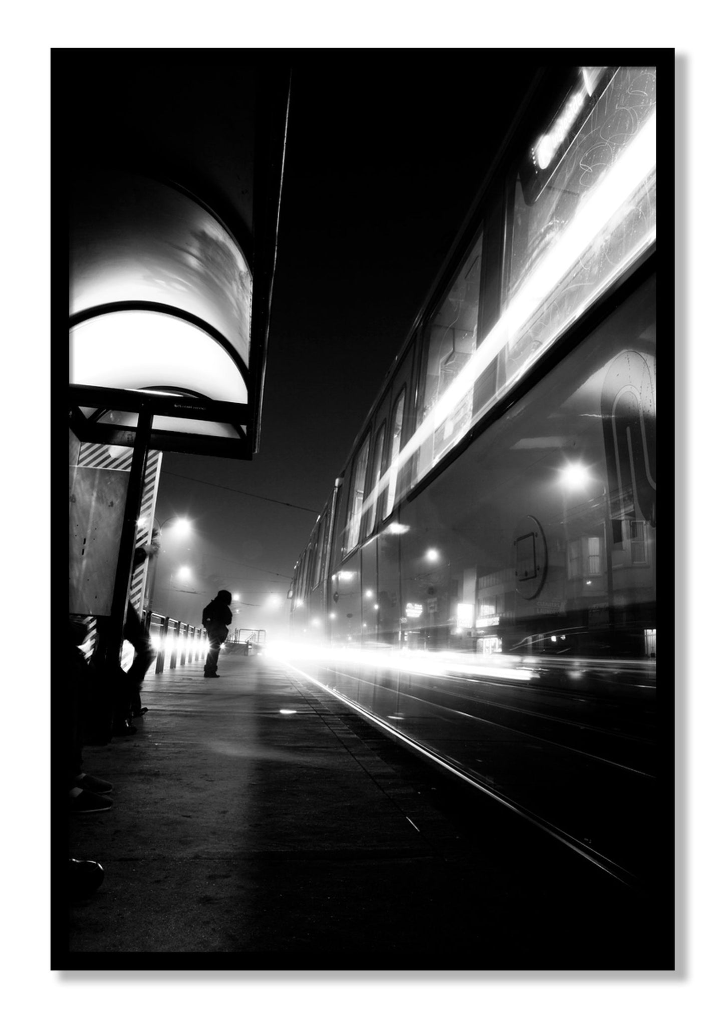 Framed photograph of Ghost Train by Dylan Ozanich, Black frame, Full Bleed