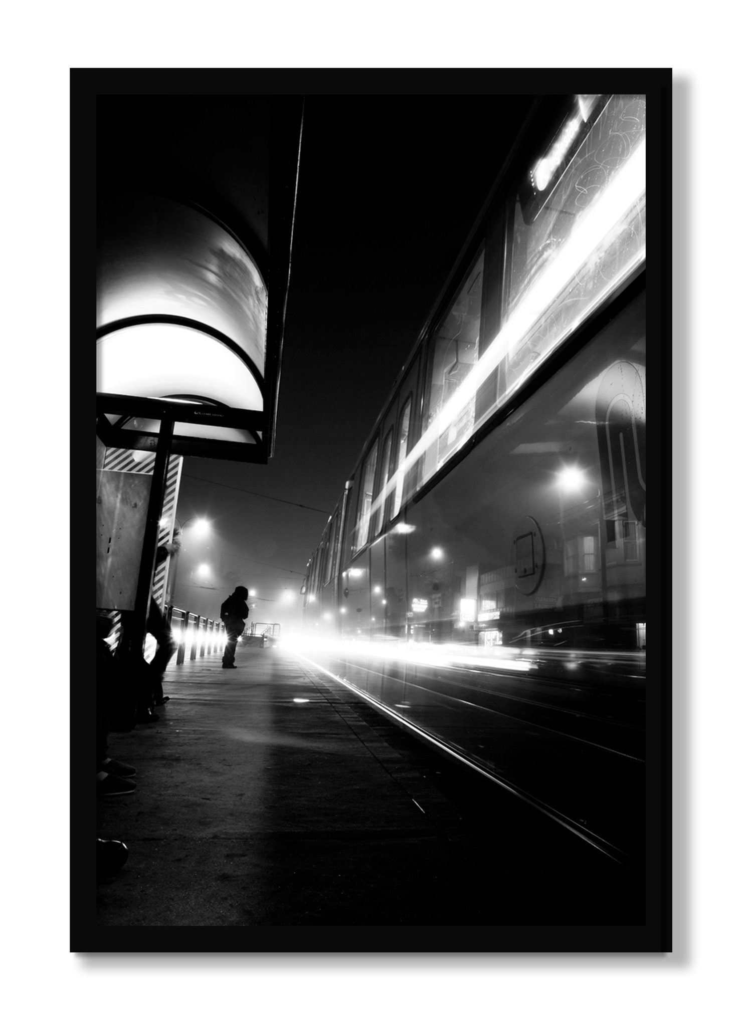 Framed photograph of Ghost Train by Dylan Ozanich, Black frame, Full Bleed