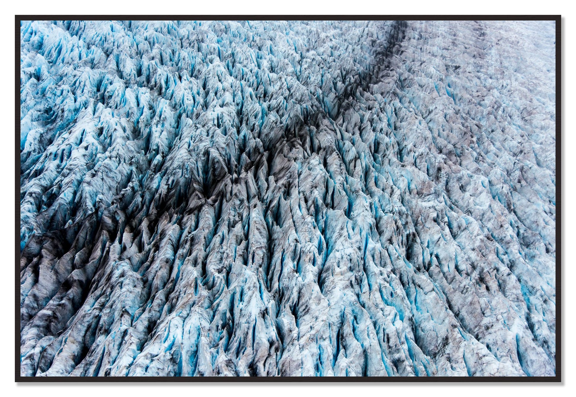 Glacier by Dylan Ozanich, 48×72 Full Bleed Print in a Black Walnut frame