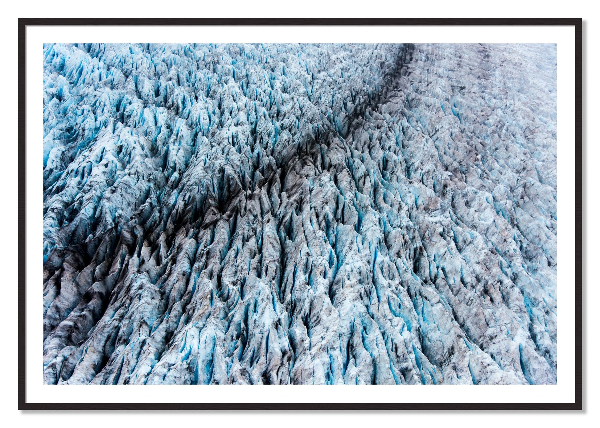 Framed photograph of Glacier by Dylan Ozanich, Black Walnut frame, Borders