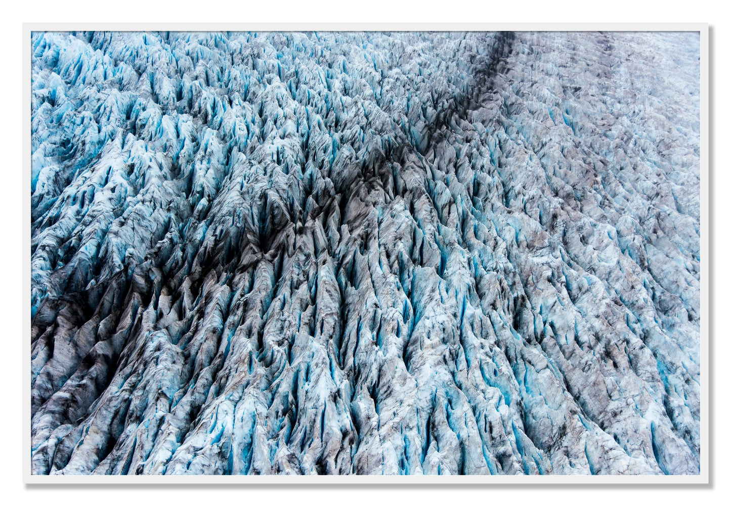 Framed photograph of Glacier by Dylan Ozanich, White frame, Full Bleed