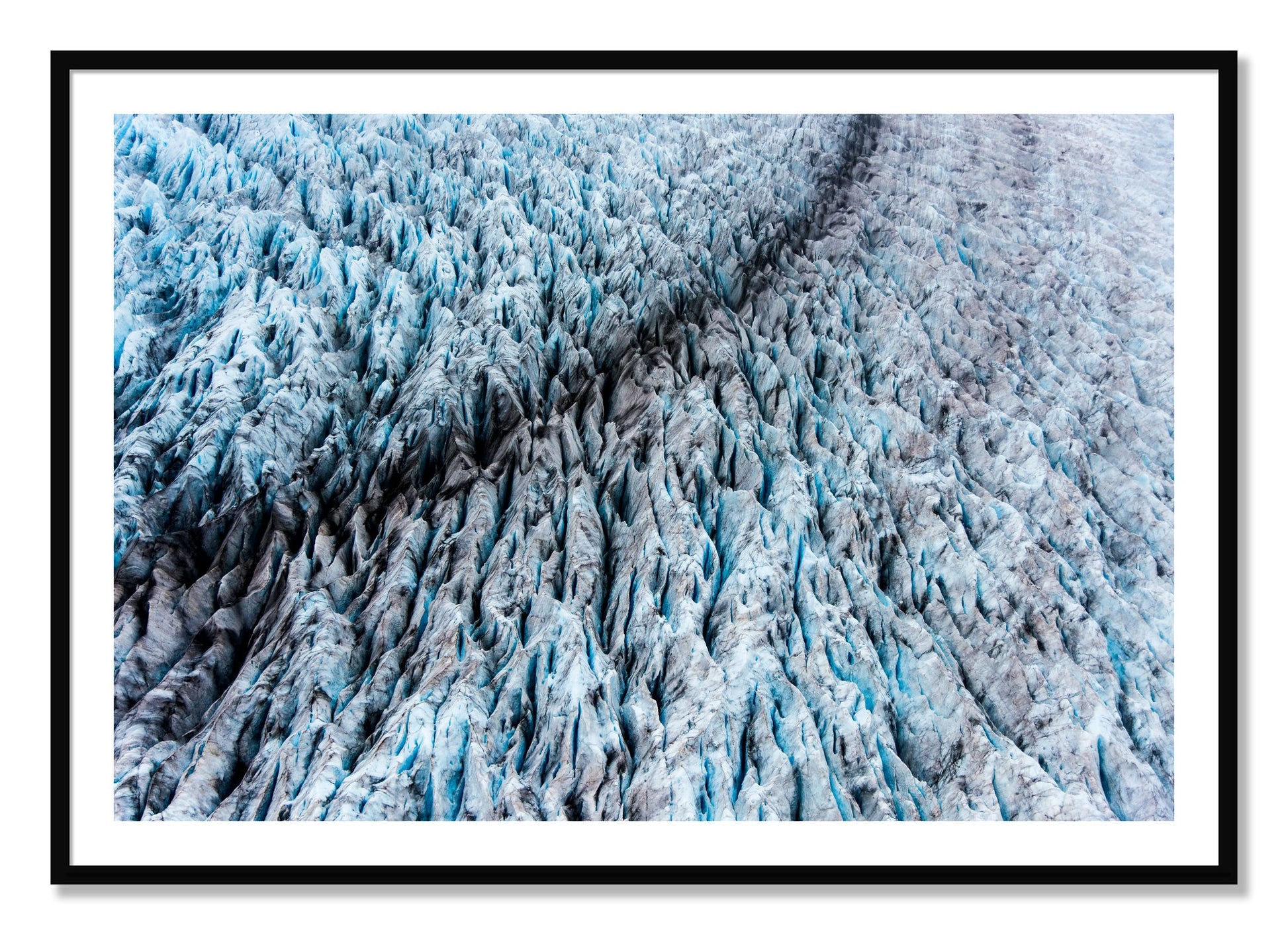 Framed photograph of Glacier by Dylan Ozanich, Black frame, Borders