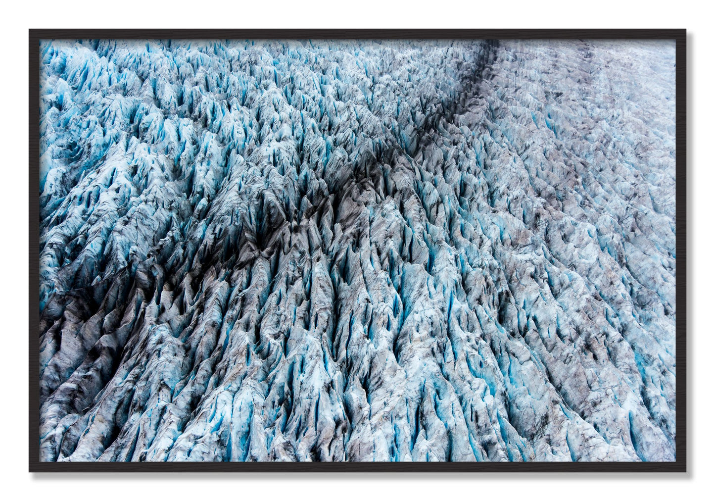Framed photograph of Glacier by Dylan Ozanich, Black Walnut frame, Full Bleed