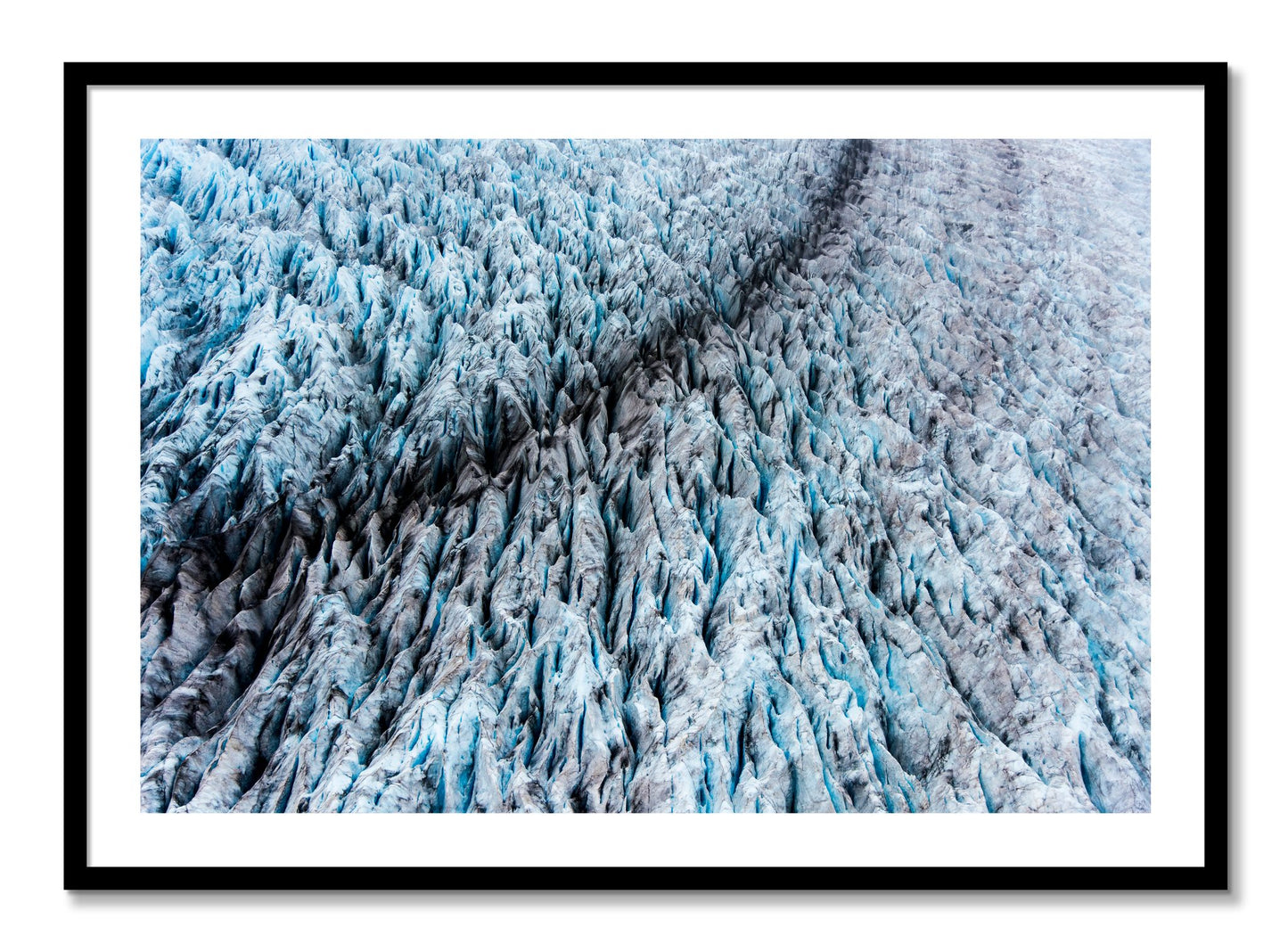 Framed photograph of Glacier by Dylan Ozanich, Black frame, Borders