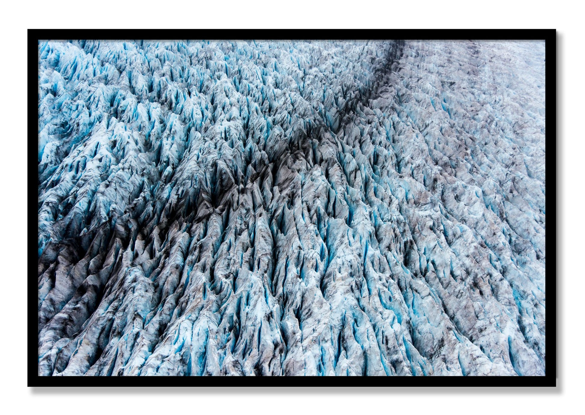 Framed photograph of Glacier by Dylan Ozanich, Black frame, Full Bleed