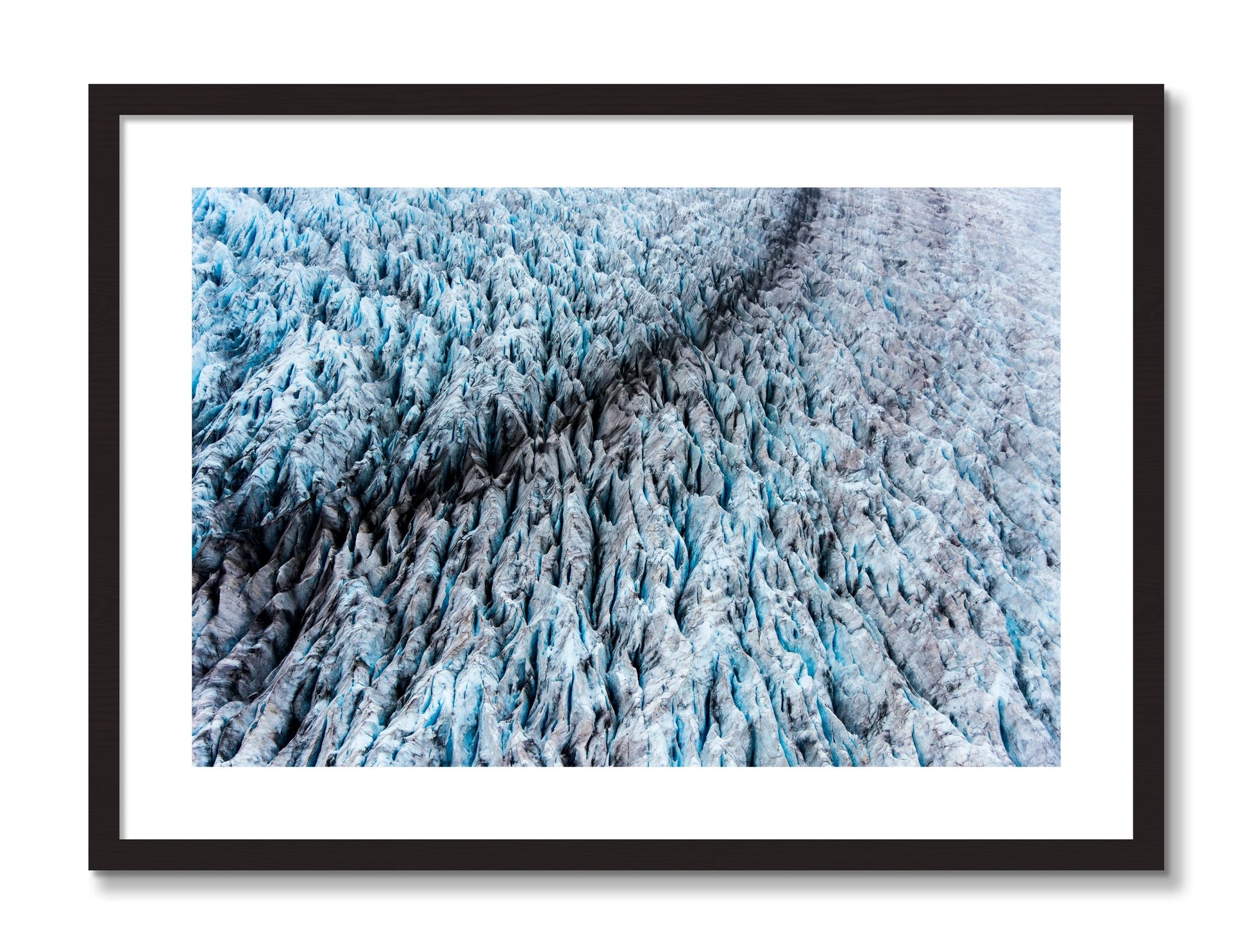 Framed photograph of Glacier by Dylan Ozanich, Black frame, Borders