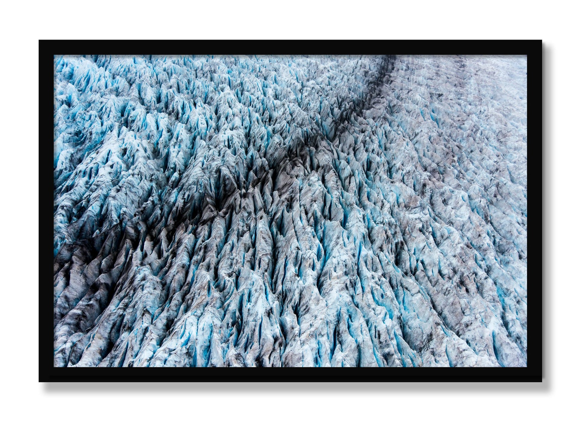 Framed photograph of Glacier by Dylan Ozanich, Black frame, Full Bleed