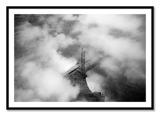 Framed photograph of Golden Gate Fog by Dylan Ozanich, Black frame, Borders