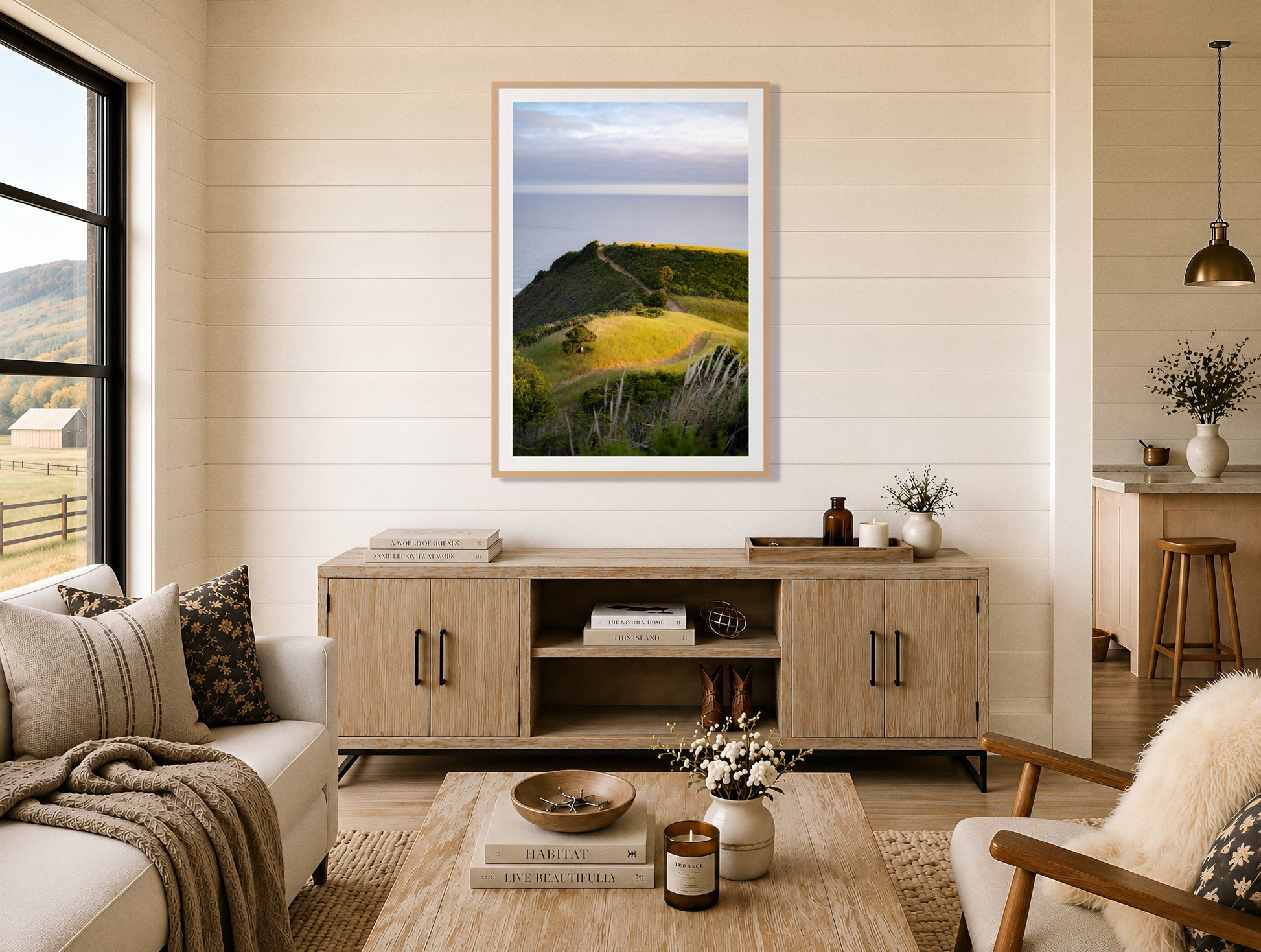 Framed photograph of Golden Trail by Dylan Ozanich displayed on a wall