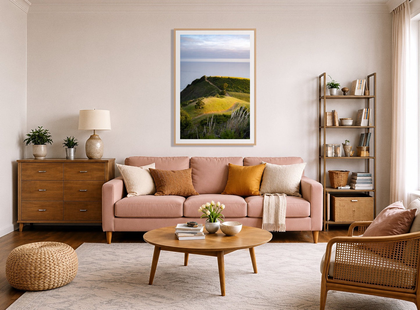 Framed photograph of Golden Trail by Dylan Ozanich displayed on a wall