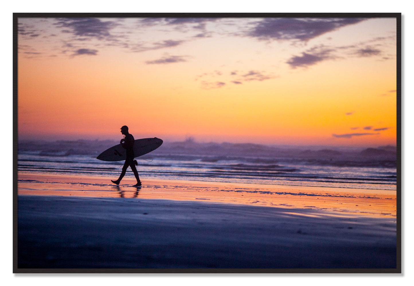 Framed photograph of Good Session by Dylan Ozanich, Black Walnut frame, Full Bleed