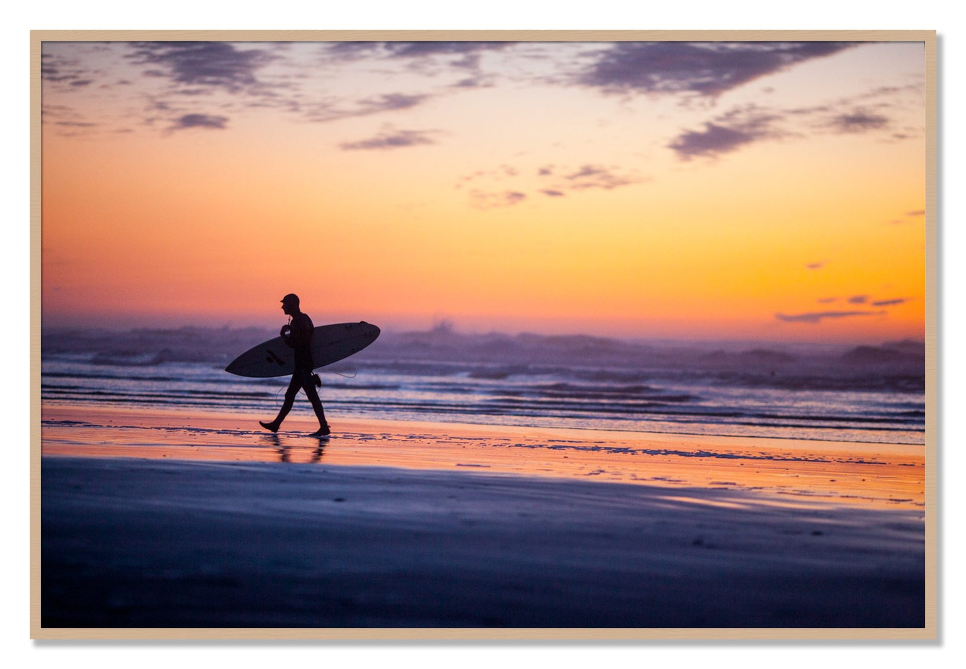 Framed photograph of Good Session by Dylan Ozanich, Oak frame, Full Bleed