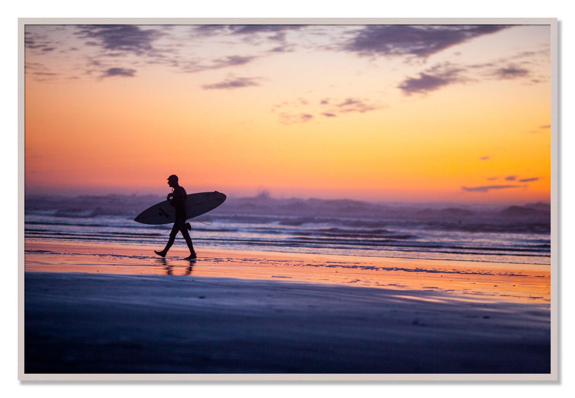 Framed photograph of Good Session by Dylan Ozanich, White Maple frame, Full Bleed