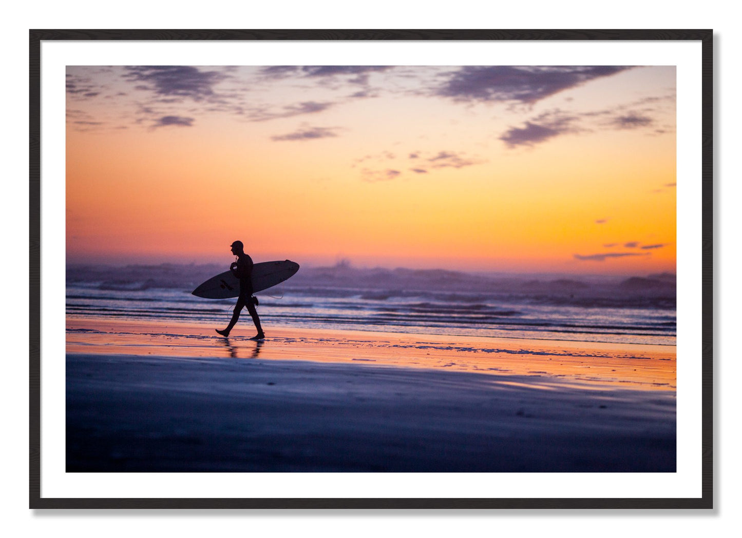 Framed photograph of Good Session by Dylan Ozanich, Black Walnut frame, Borders