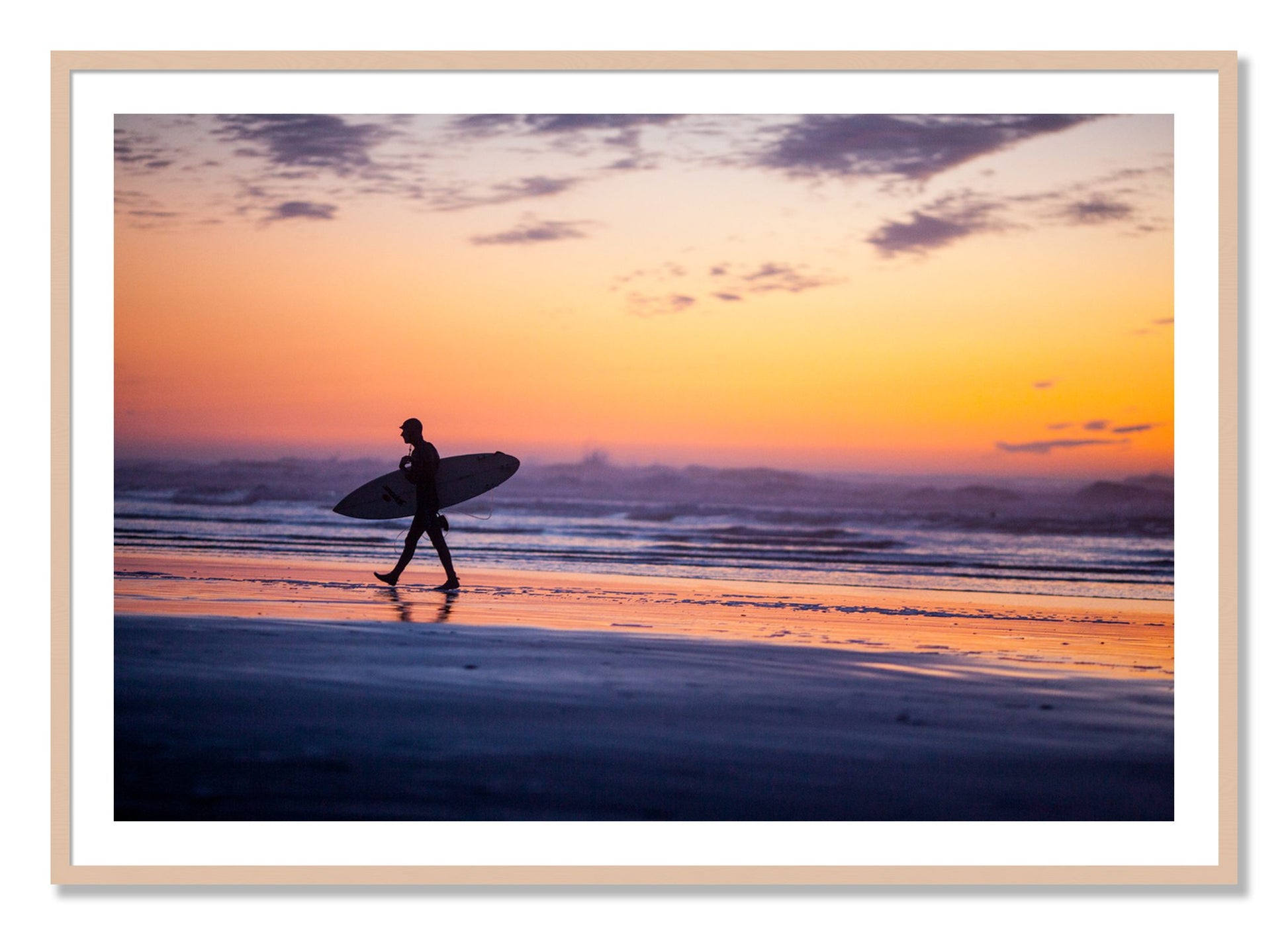 Framed photograph of Good Session by Dylan Ozanich, Maple frame, Borders