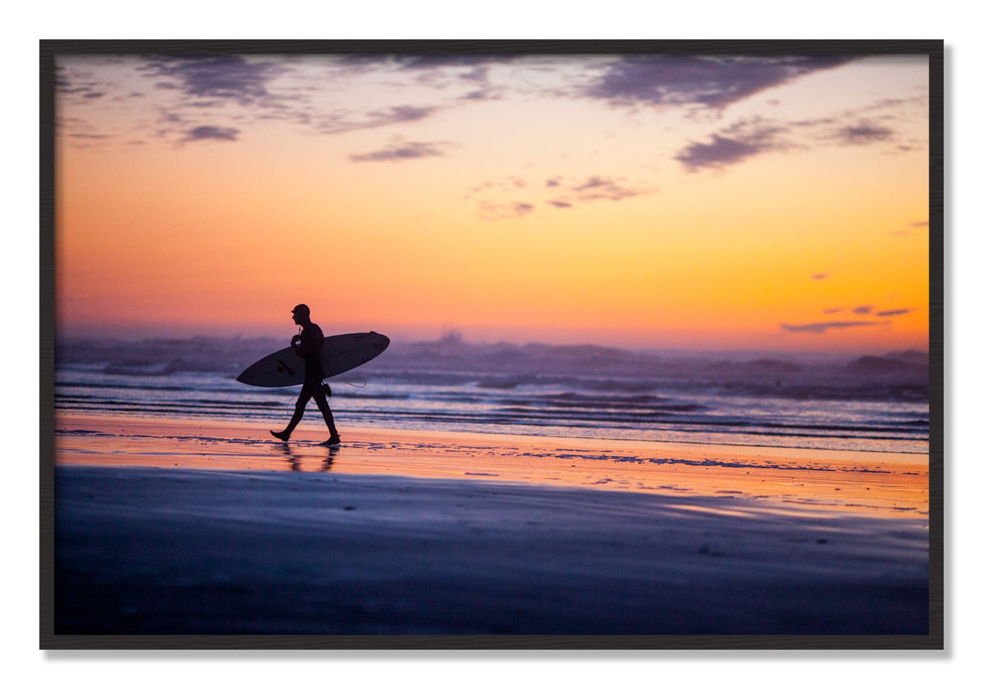Framed photograph of Good Session by Dylan Ozanich, Black Walnut frame, Full Bleed